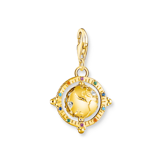 Charm pendant colourful globe gold plated from the Charm Club collection in the THOMAS SABO online store