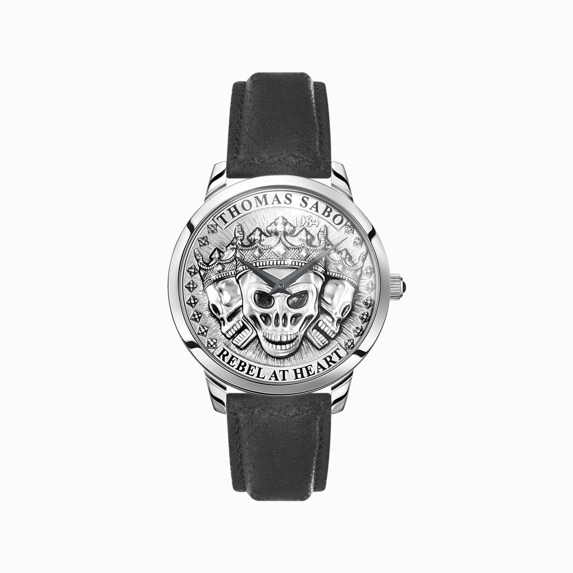 Men&rsquo;s watch Rebel spirit 3d skulls, silver from the  collection in the THOMAS SABO online store