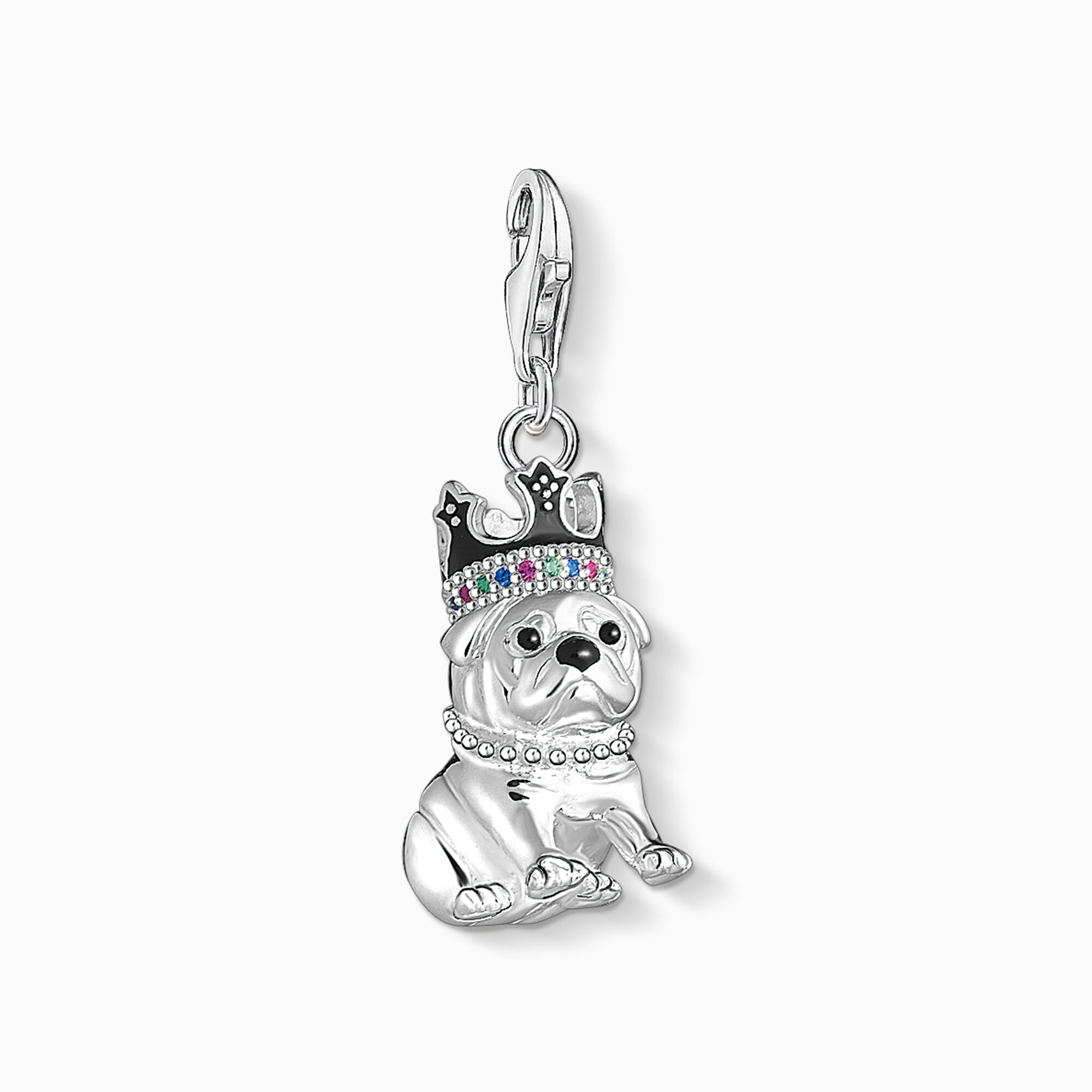 Charm pendant Bulldog with crown from the Charm Club collection in the THOMAS SABO online store