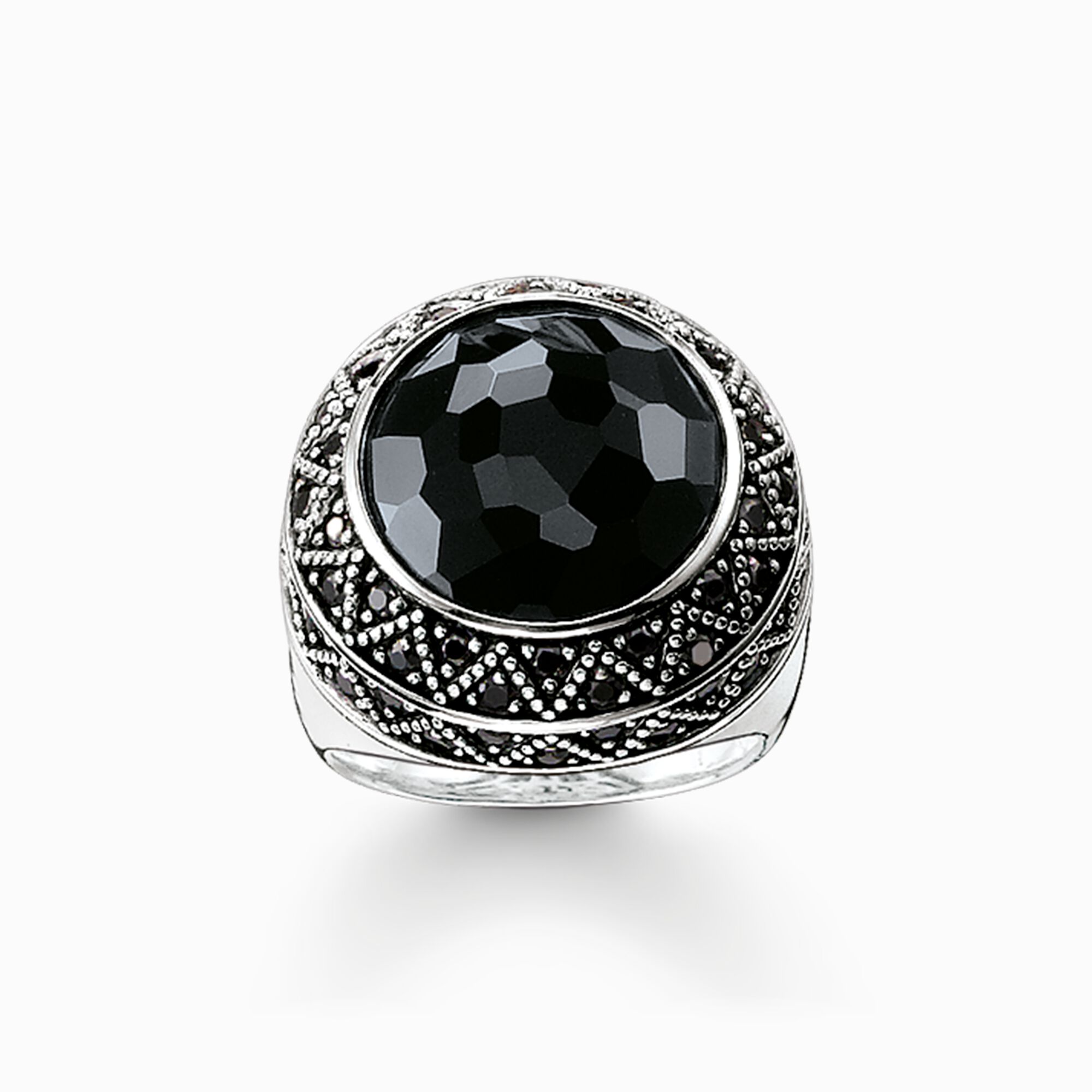Cocktail ring black zig zag from the  collection in the THOMAS SABO online store
