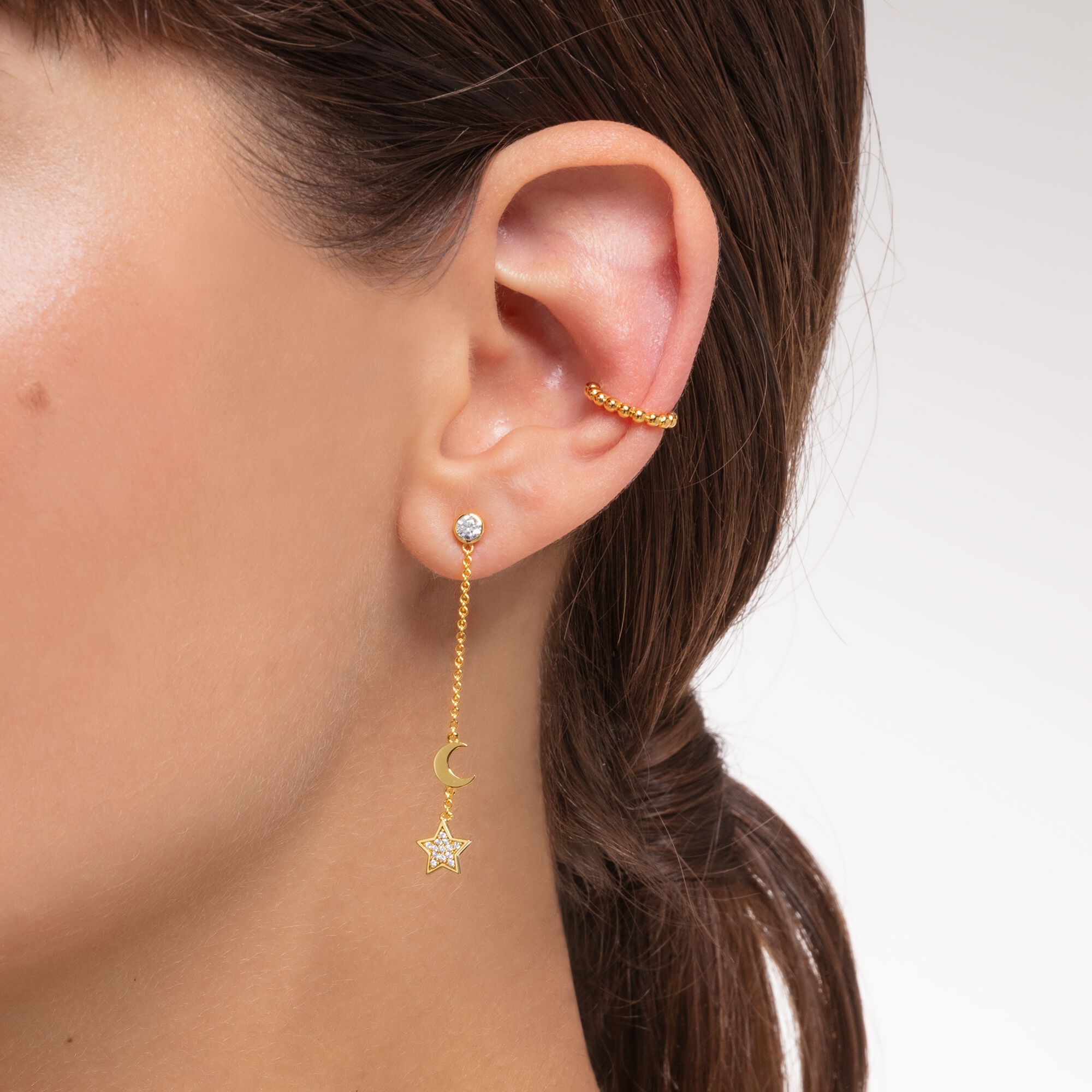 Ear Cuff: einzeln, vergoldet, Kugeloptik – THOMAS SABO | Ohrclips