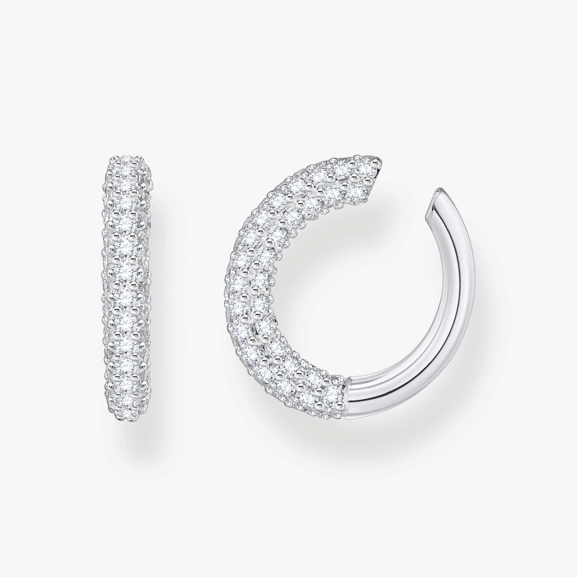 THOMAS SABO Silveröronmanschett med vit zirkonia, 925 sterlingsilver, Storlek: one size, för damer