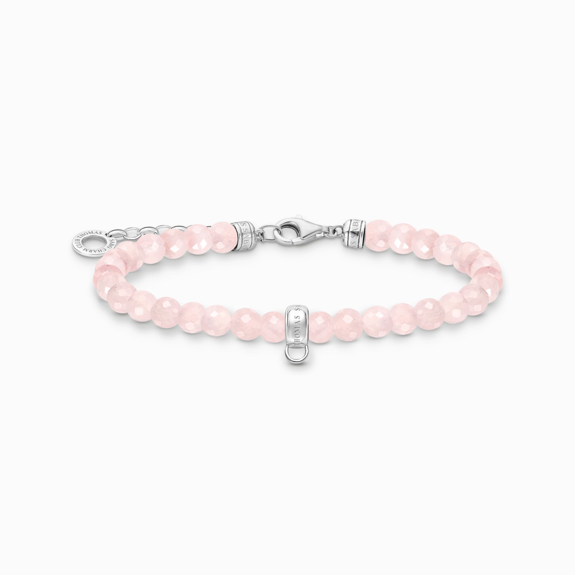 Charm bracelet with beads of rose quartz silver from the Charm Club collection in the THOMAS SABO online store