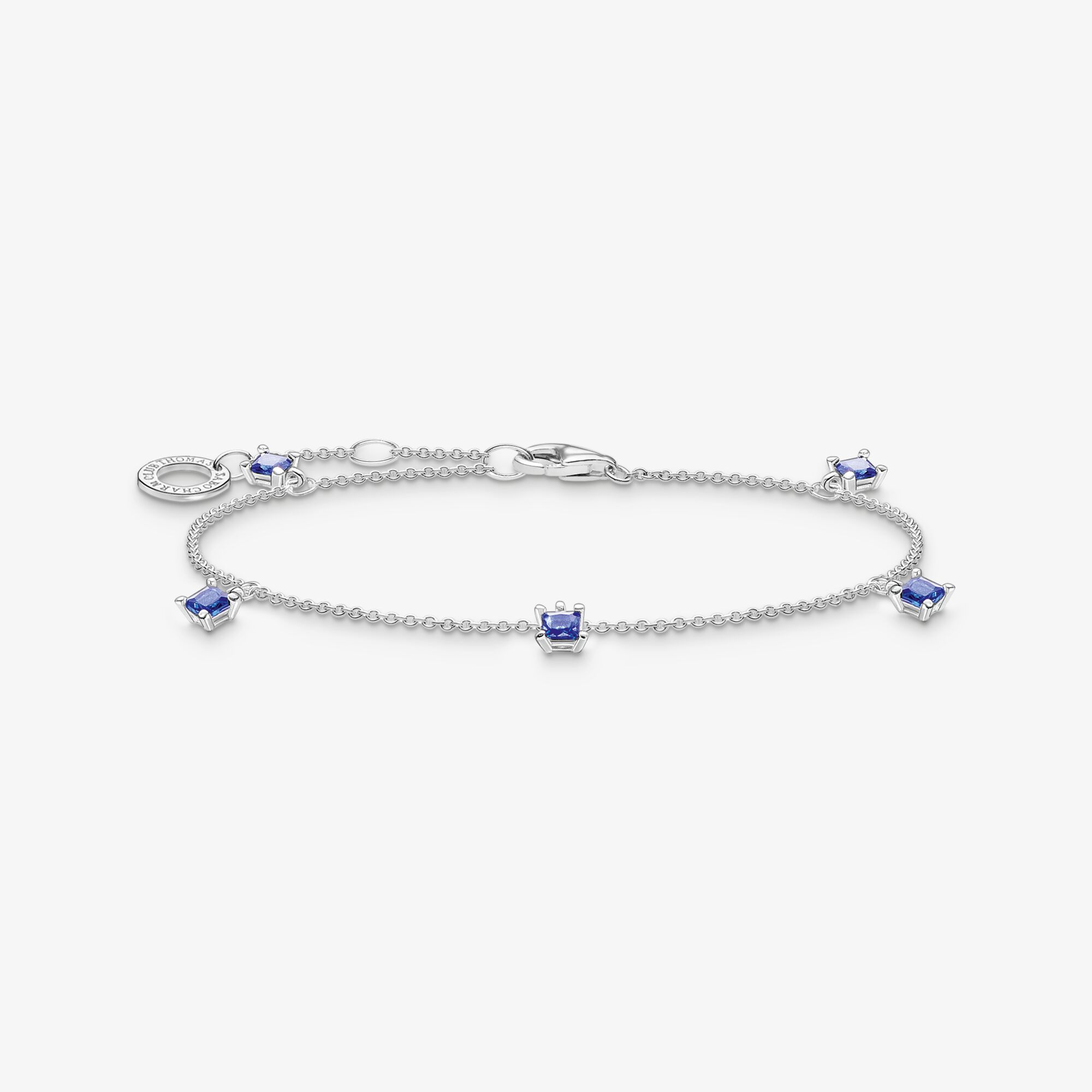 THOMAS SABO Bracelet avec des pierres bleues, Argent sterling, Taille: 19 cm, femme