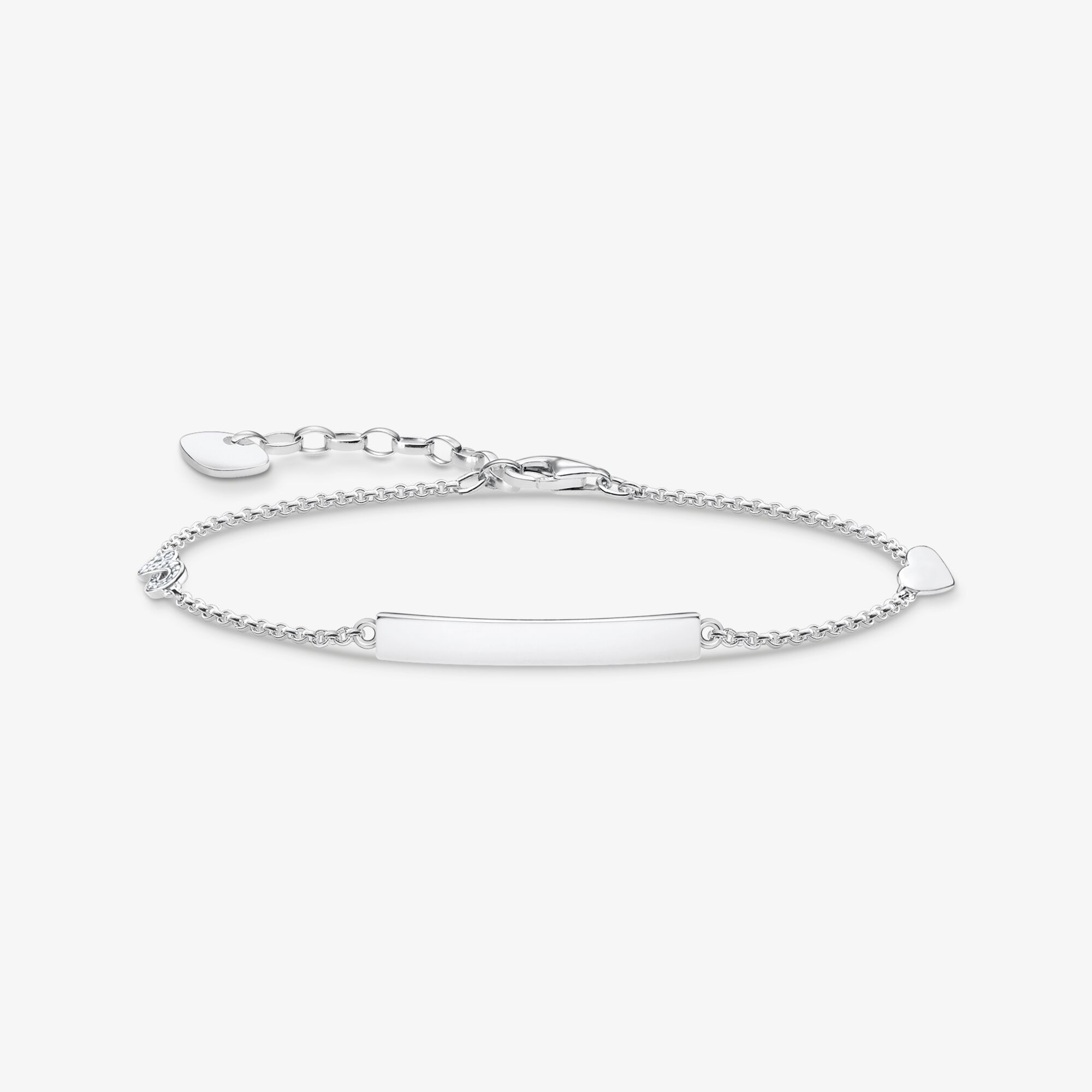 THOMAS SABO Bracelet cœur et Infinity argent, Argent sterling, Taille: 19 cm, femme