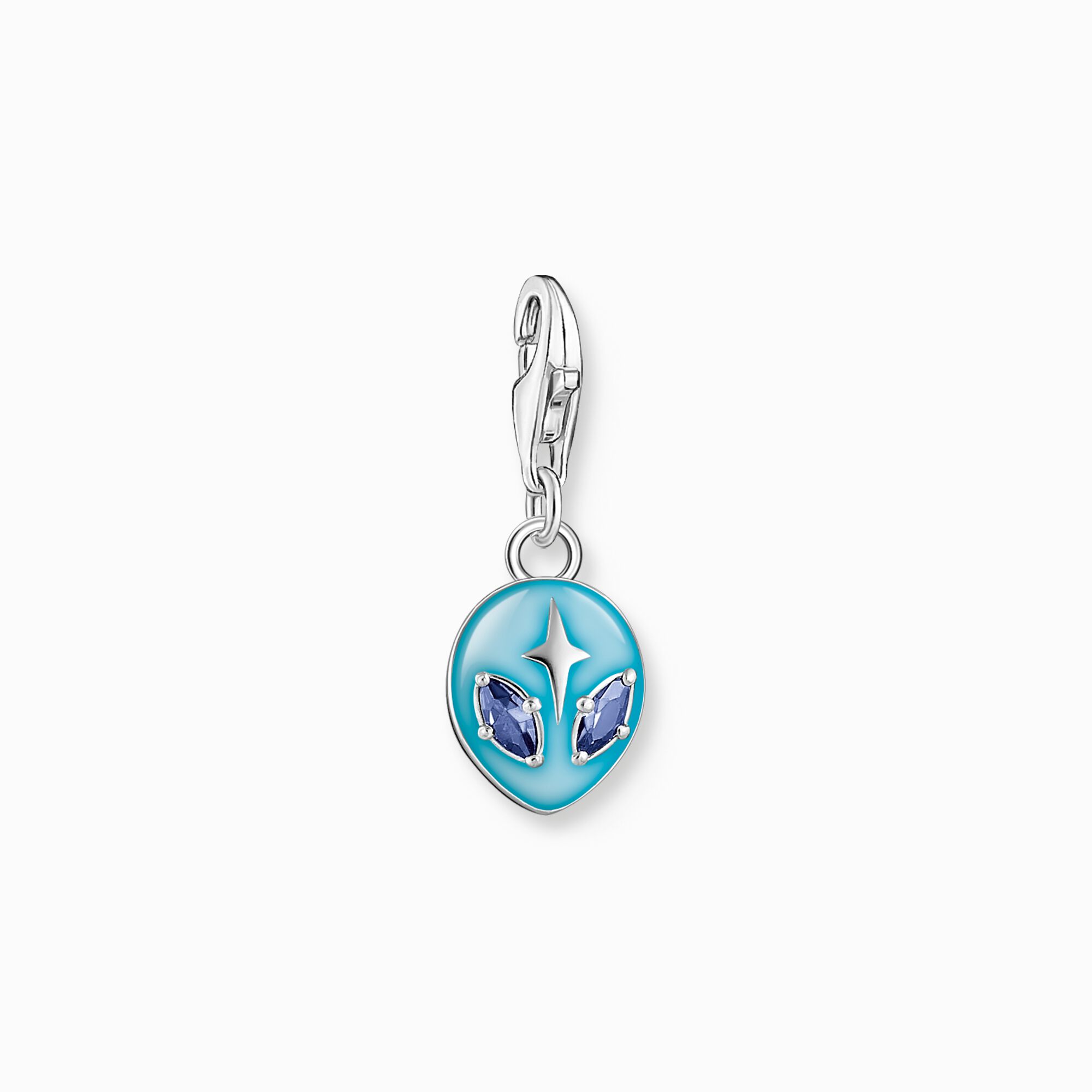 Charm pendant alien with blue cold enamel and sapphire blue stones silver from the Charm Club collection in the THOMAS SABO online store