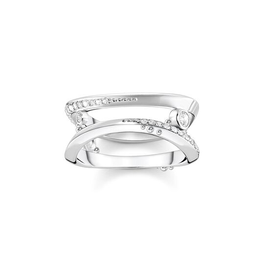 Ring wave with white stones from the  collection in the THOMAS SABO online store