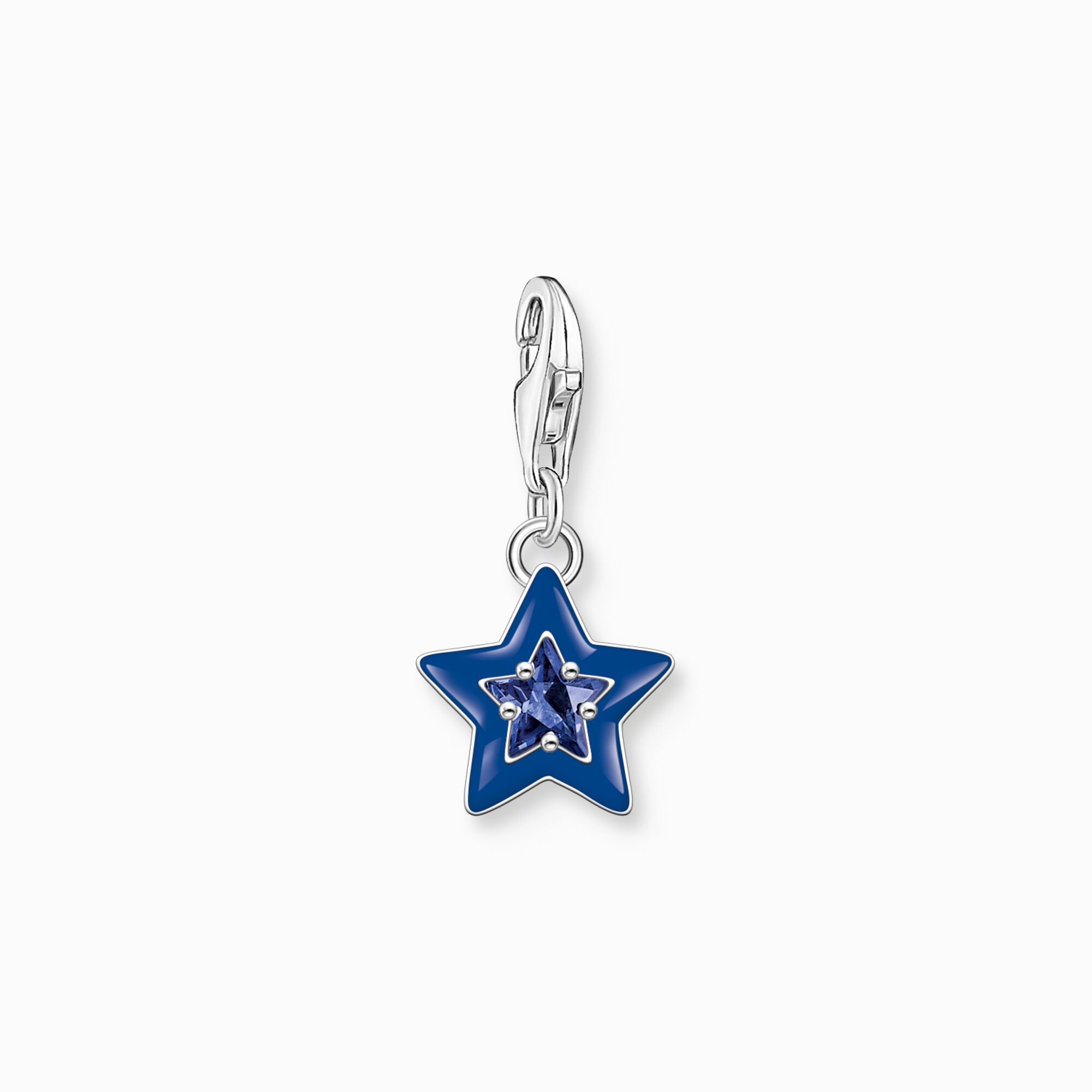 Charm pendant star with sapphire blue stone and blue cold enamel silver from the Charm Club collection in the THOMAS SABO online store