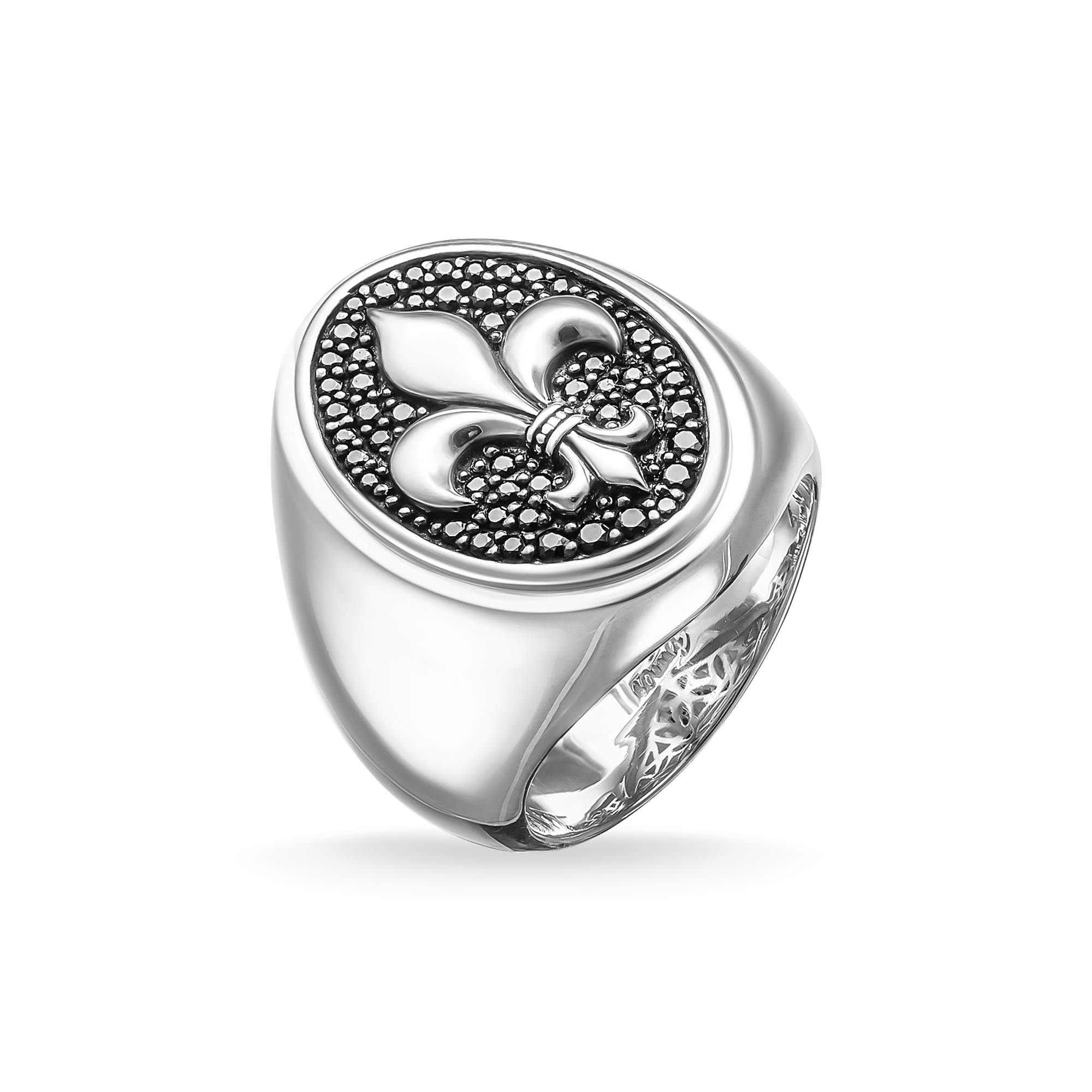 Thomas Sabo Siegelring Bourbonische Lilie schwarz TR1803-051-11-68