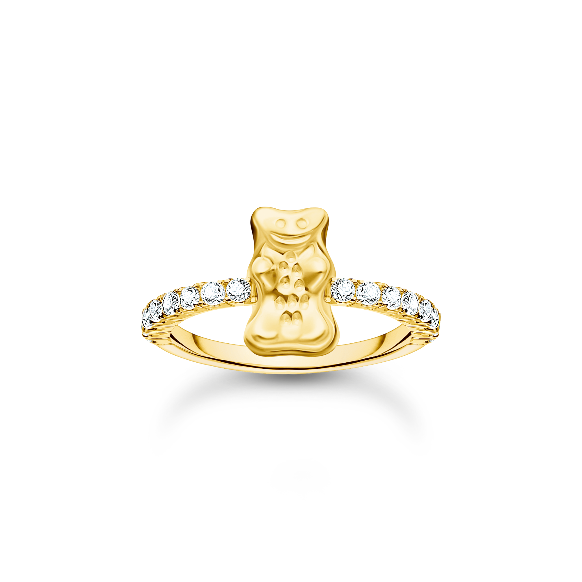 Thomas Sabo Ring mit HARIBO Goldbär und Steinen vergoldet weiß TR2504-414-14-54