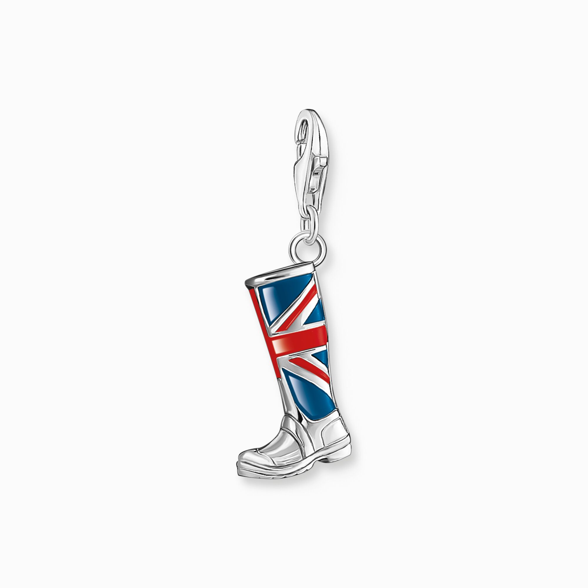 Charm bota LONDON con bandera del Reino Unido, realizado en plata de la colección Charm Club en la tienda online de THOMAS SABO