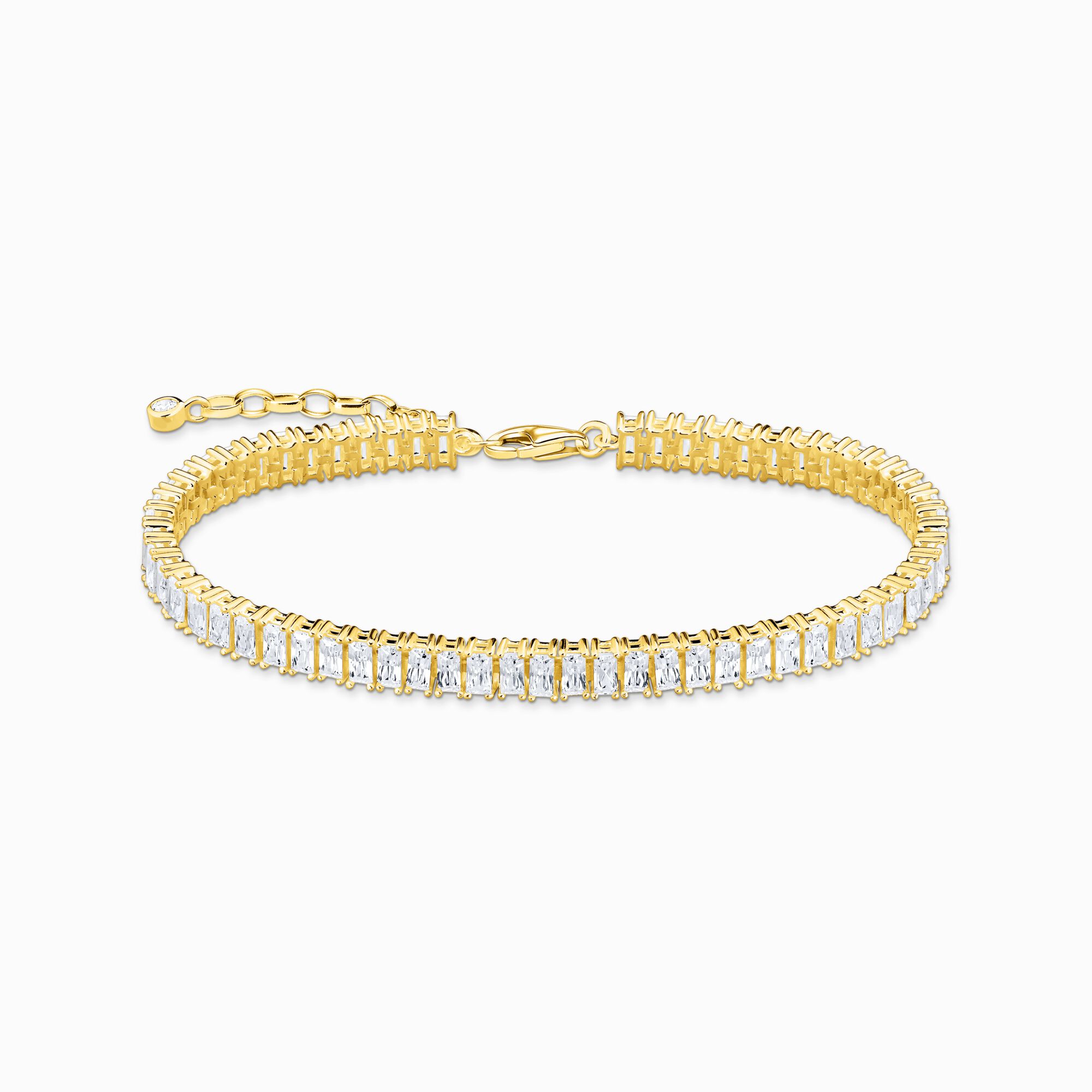 Tennis bracelet with white stones gold plated from the  collection in the THOMAS SABO online store