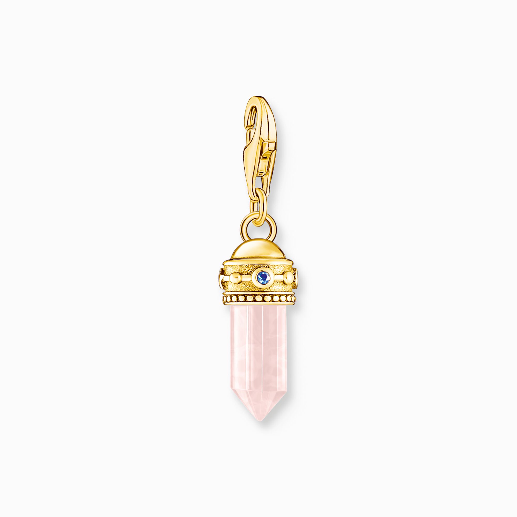 Charm-h&auml;ngsmycke med rosa kristall, pl&auml;terat ur kollektionen Charm Club i THOMAS SABO:s onlineshop