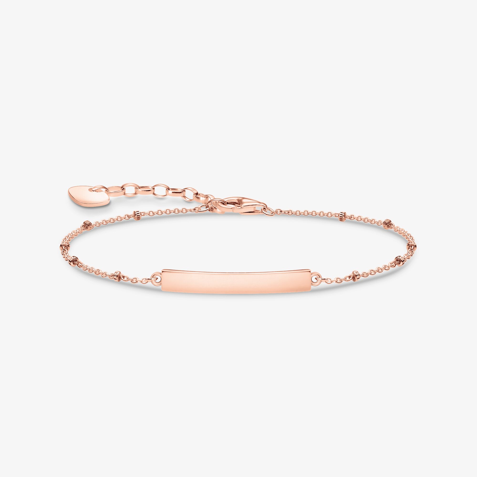 THOMAS SABO Bracelet classique dots or rose, Argent sterling doré or rose, Taille: 19 cm, femme