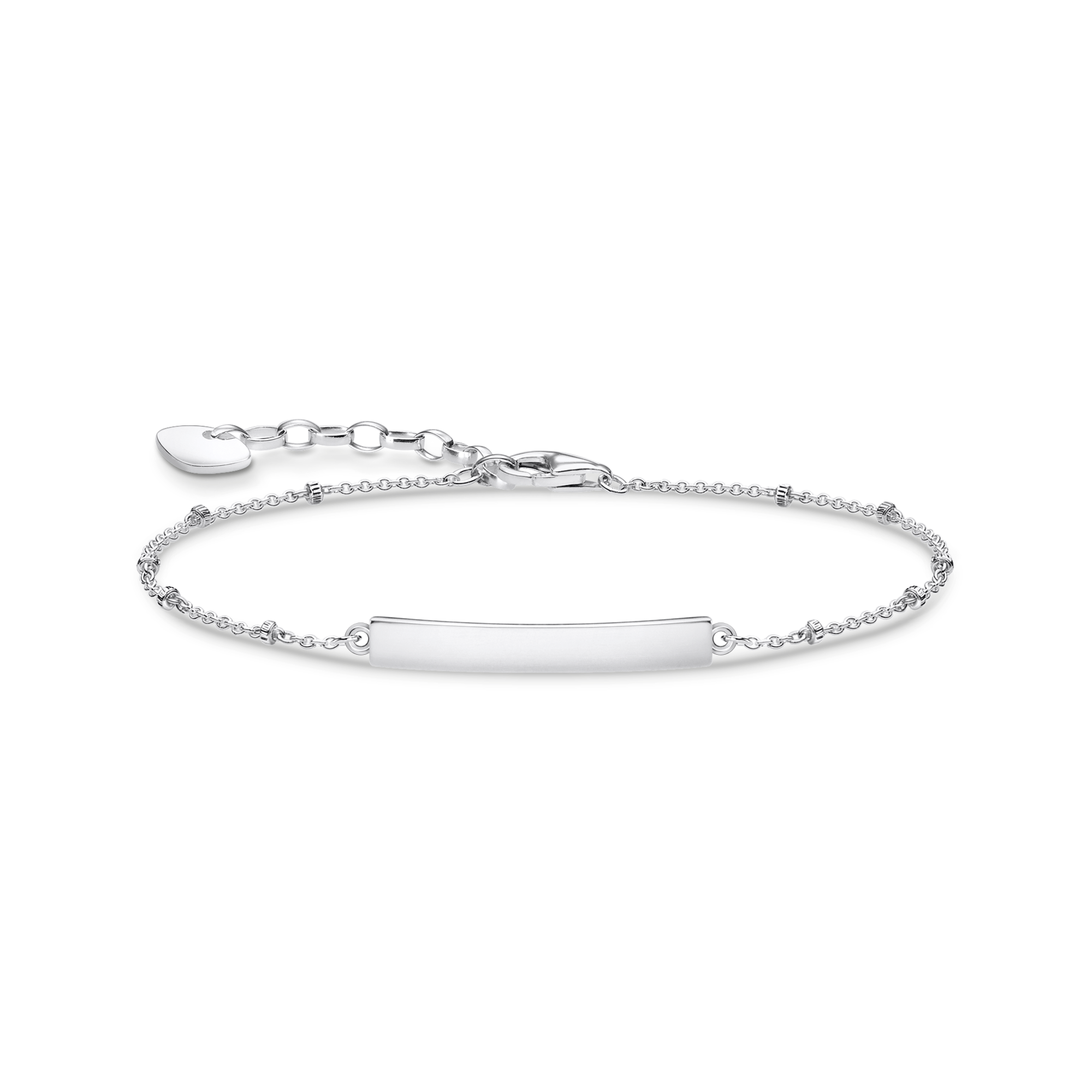 Silver-Coloured Engraved Anchor Bracelet