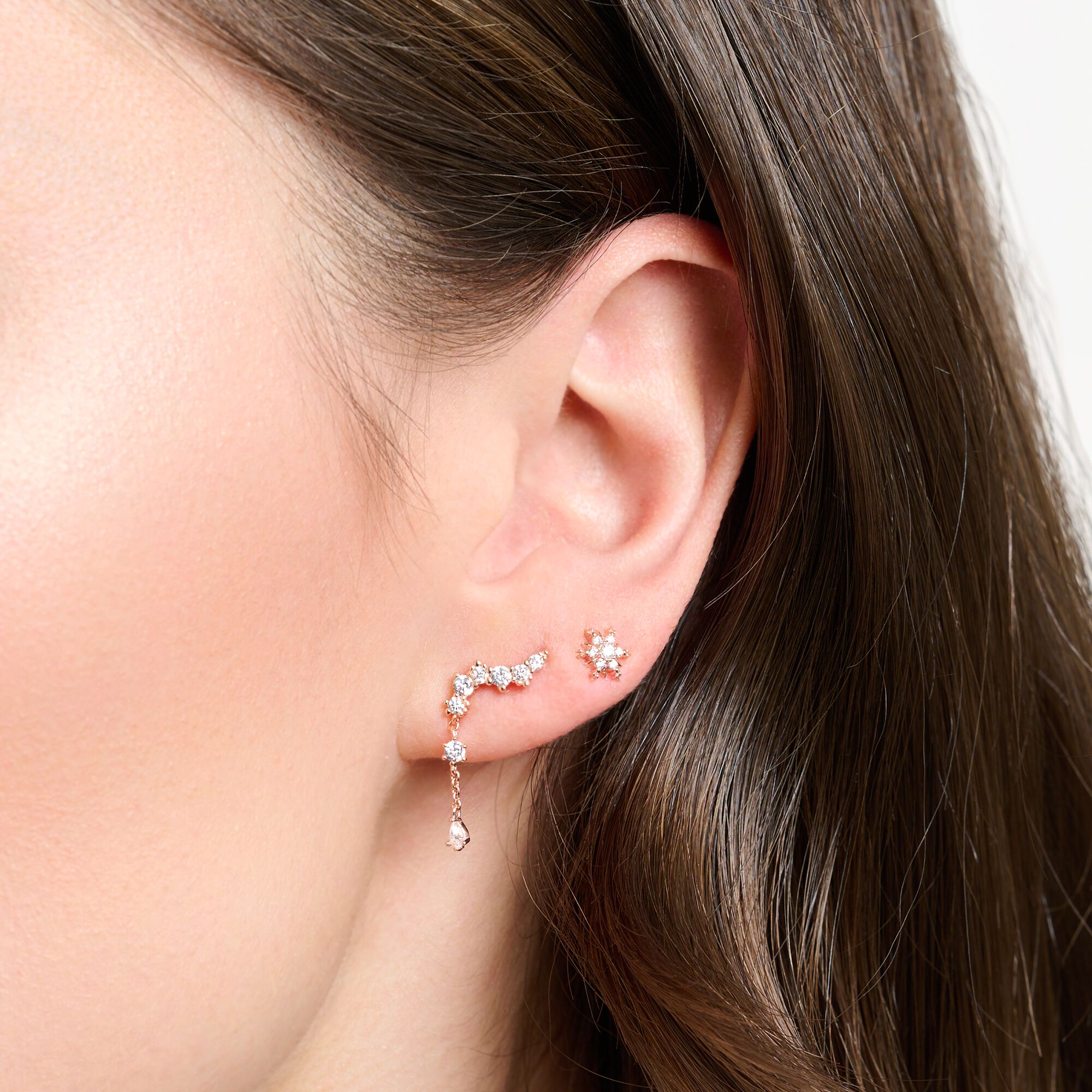 Single stud earring: snowflake, rosé plating | THOMAS SABO