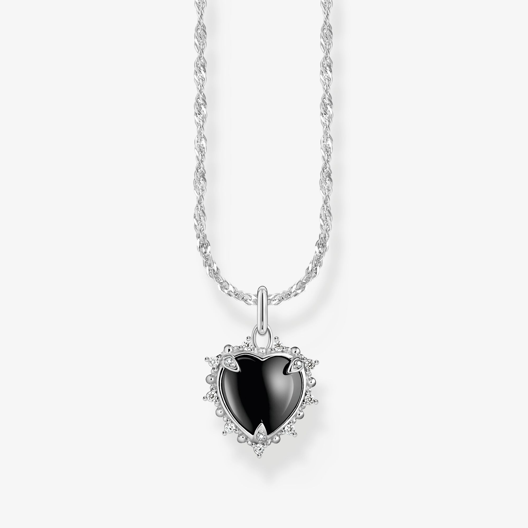 THOMAS SABO Kette mit Herz-Anhänger Heart Romance Silber, Sterlingsilber, Größe: 45 cm, Damen