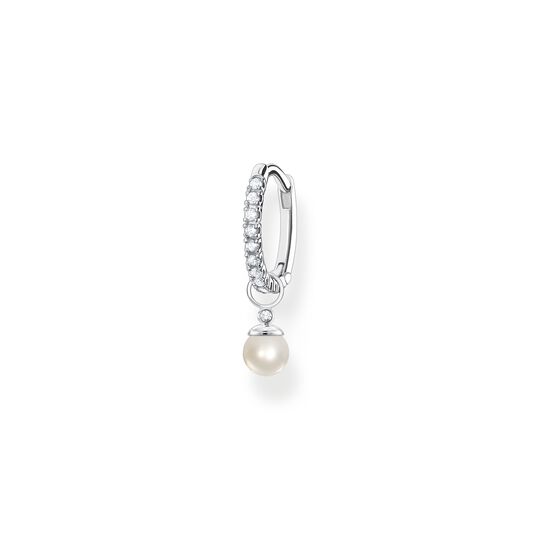 Single hoop earring with pearl pendant silver from the Charming Collection collection in the THOMAS SABO online store