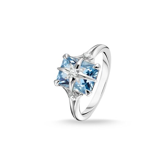 Elegant Silver Ring Blue Stone With Star For Women Thomas Sabo