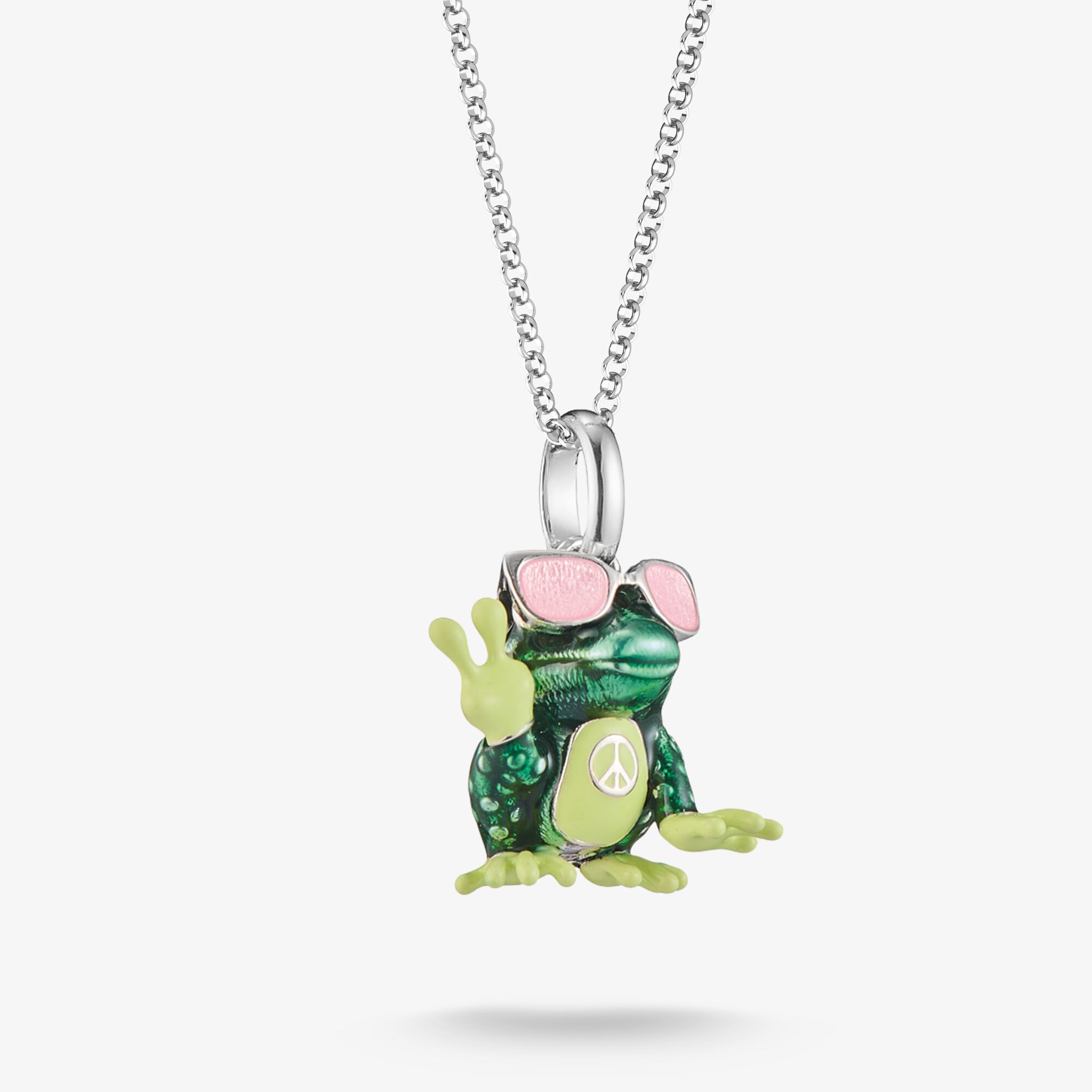 THOMAS SABO Chaíne Grenouille avec Lunettes de Soleil Pendentif Argent, Argent sterling, Taille: 45 cm, femme