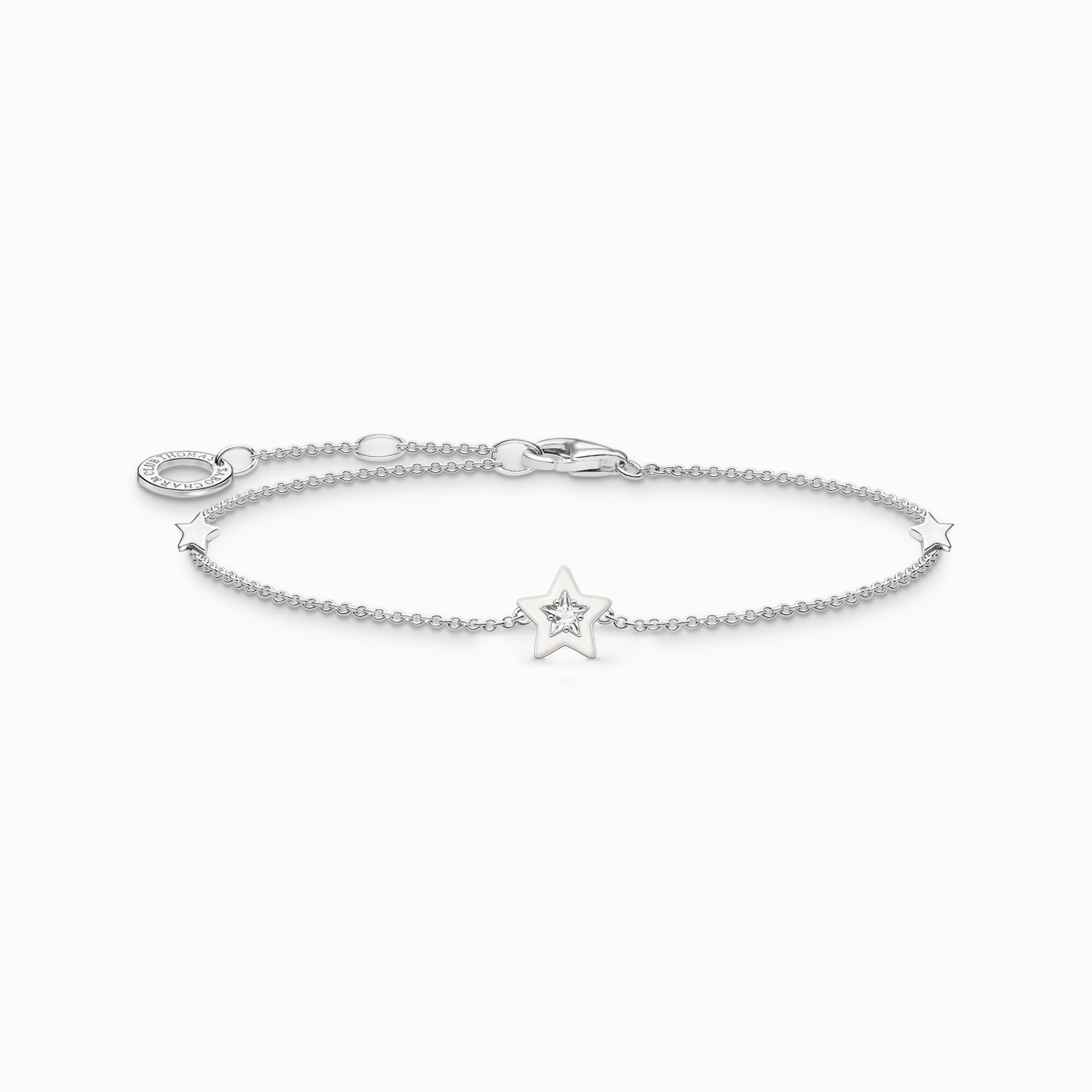 Armband Stern mit weißen Steinen und weißer Kaltemaille Silber | THOMAS SABO