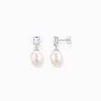 Earrings pearl with white stone silver from the  collection in the THOMAS SABO online store