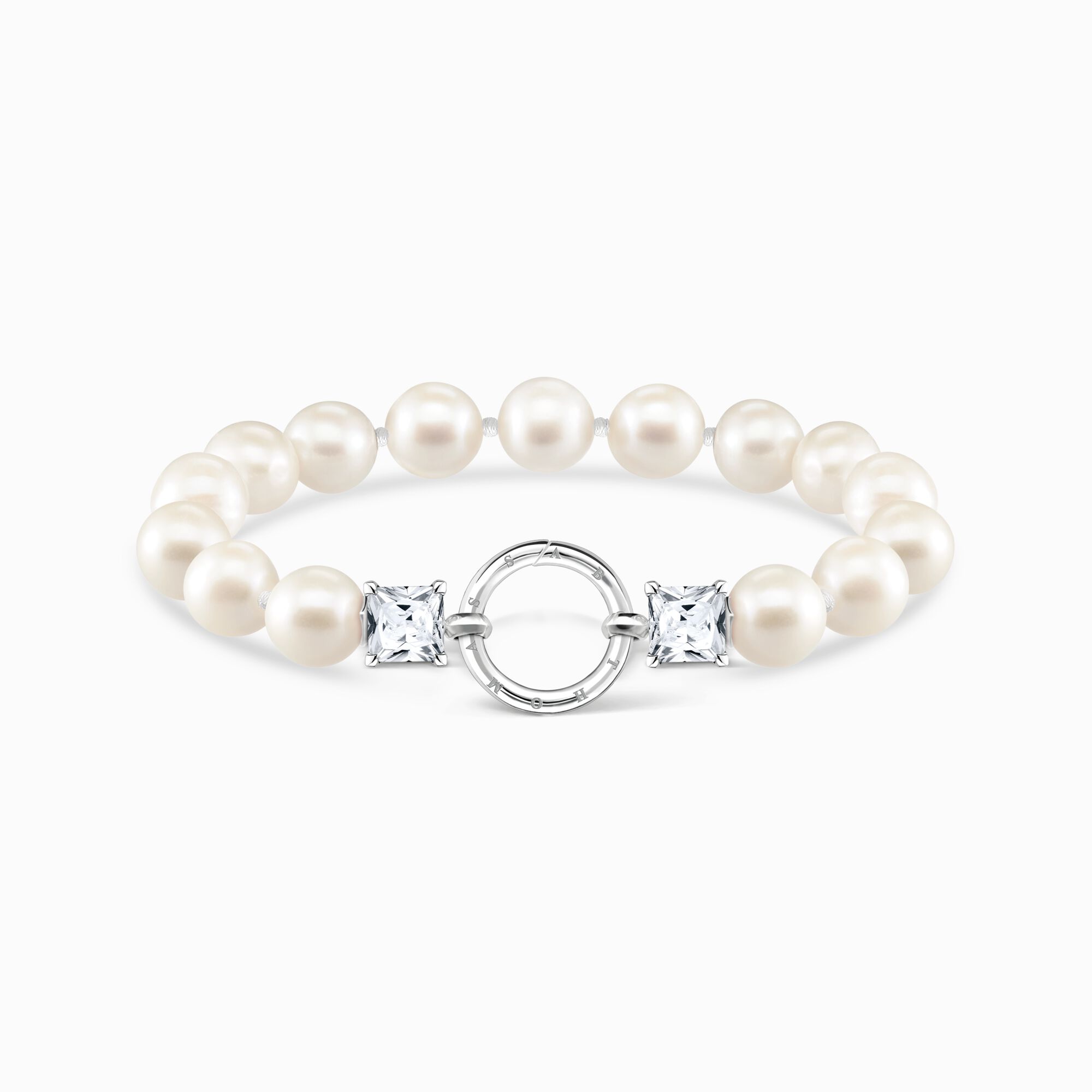 dood Bewolkt Wanorde Pearl bracelet with ring clasp & stones | THOMAS SABO
