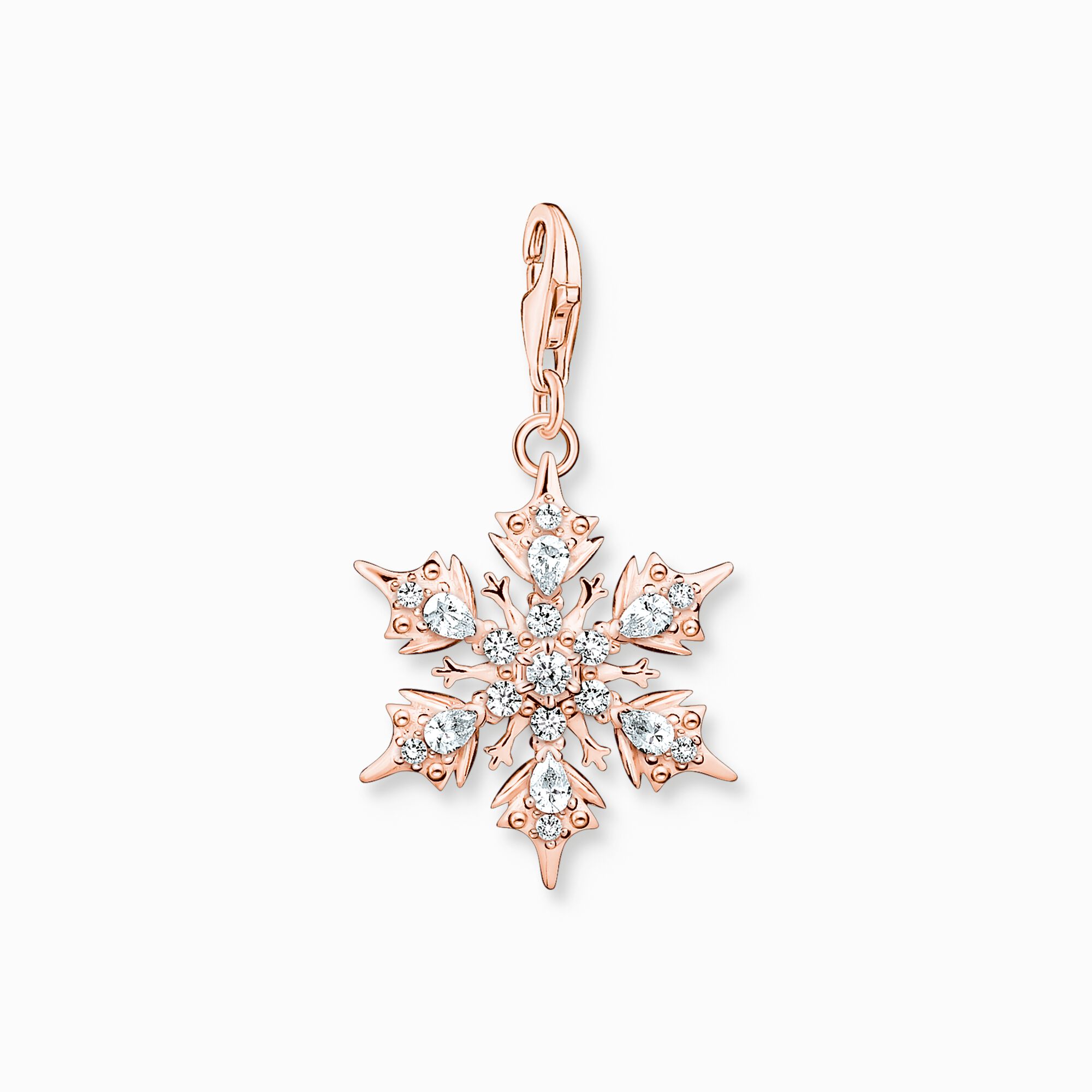 Charm pendant snowflake with white stones rose gold from the Charm Club collection in the THOMAS SABO online store