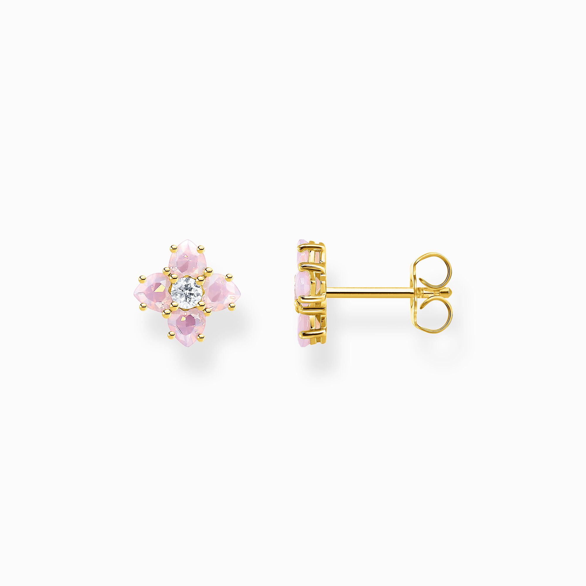 Ear studs flower colourful stones gold from the  collection in the THOMAS SABO online store