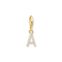 Charm pendant letter A with white stones gold plated from the Charm Club collection in the THOMAS SABO online store
