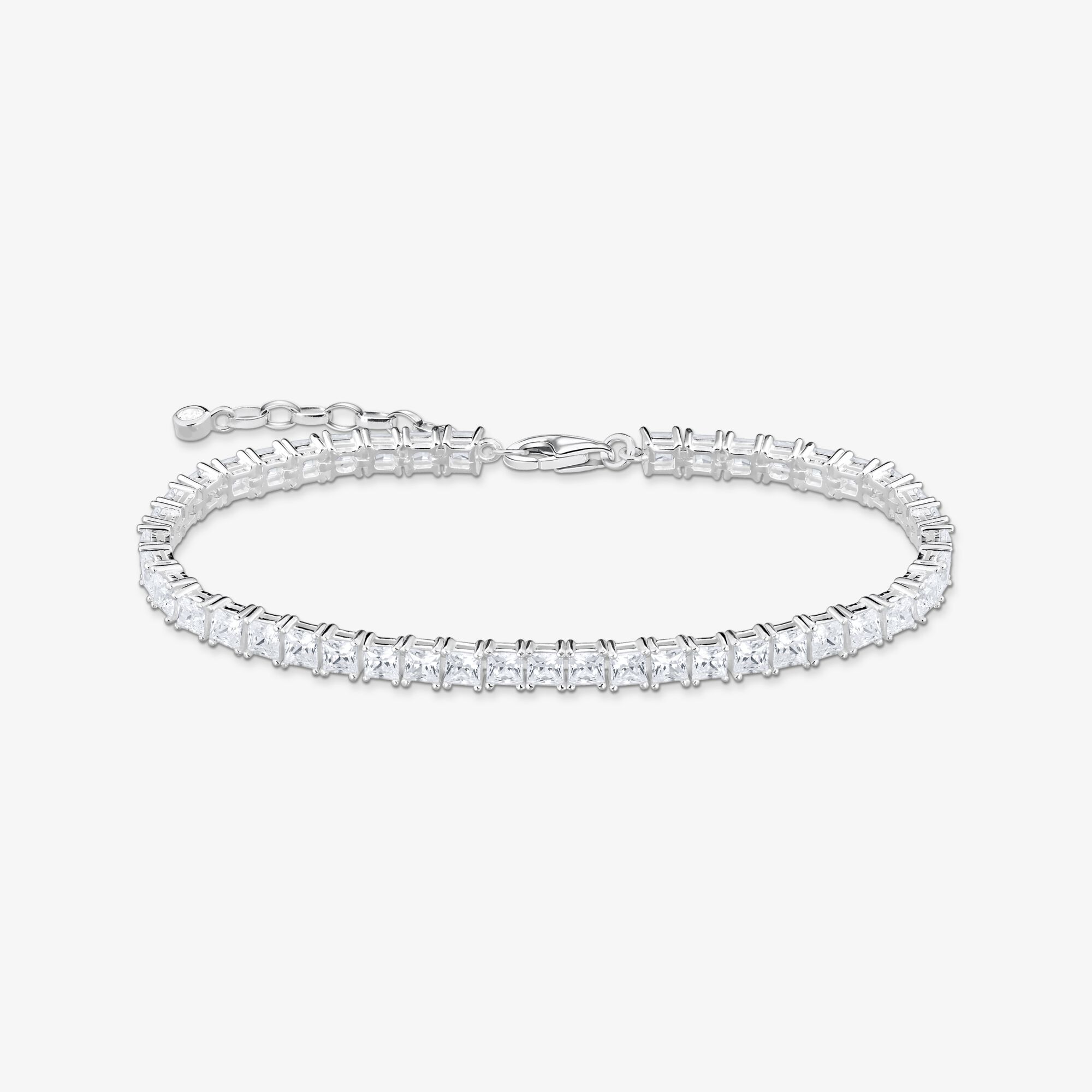 THOMAS SABO Tennisarmband med vita stenar silver, 925 sterlingsilver, Storlek: 19 cm, för damer
