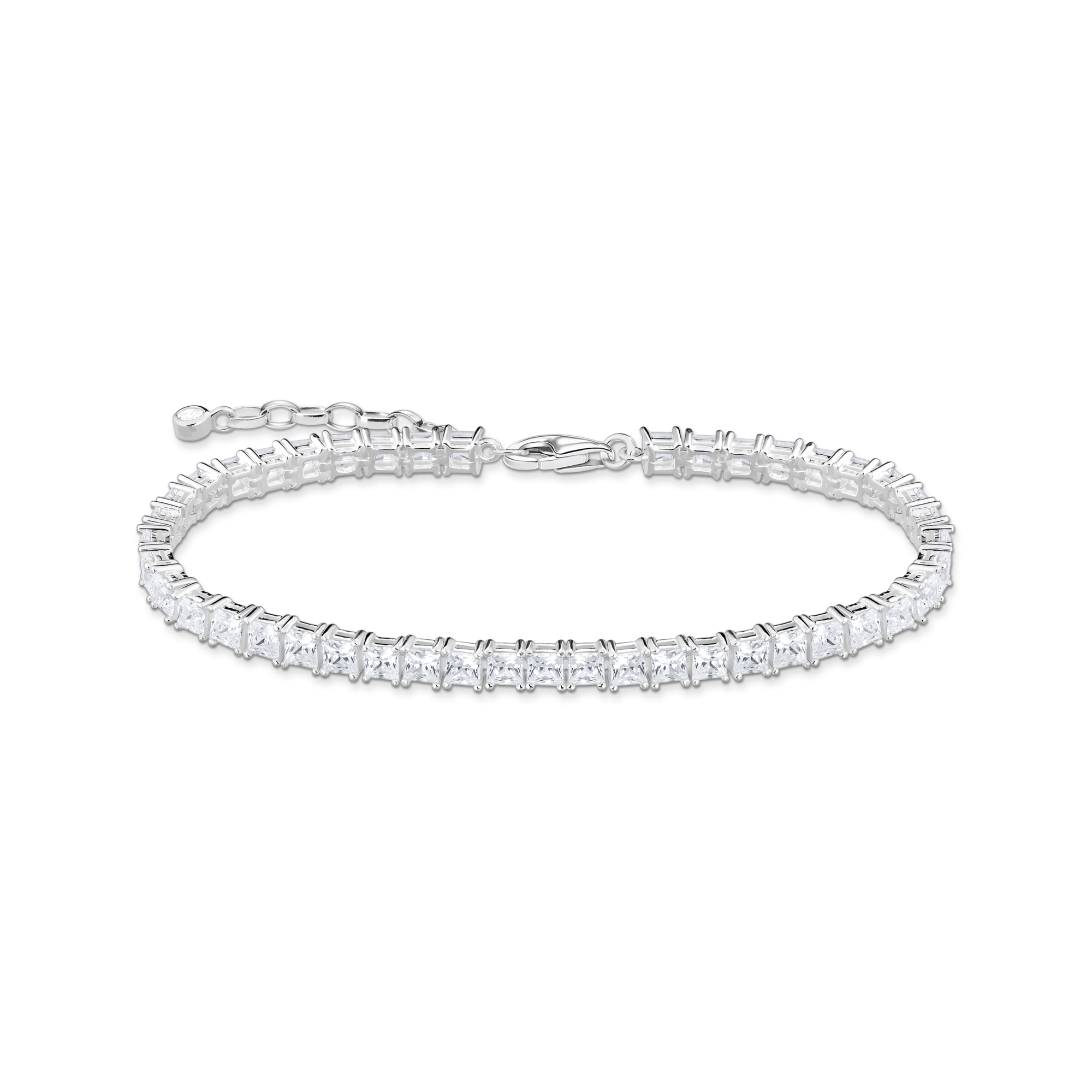 Silver Tennis Bracelet with White Zirconia Stones