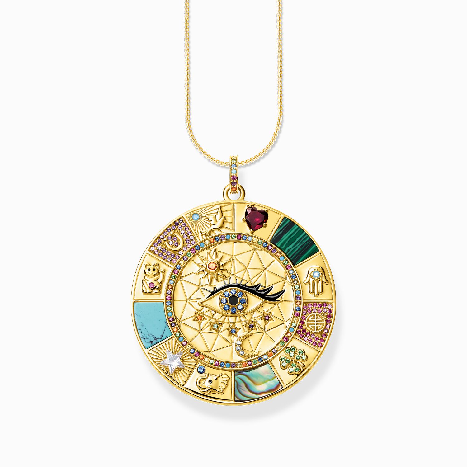 Set Kette mit Gl&uuml;ckssymbole gold aus der  Kollektion im Online Shop von THOMAS SABO