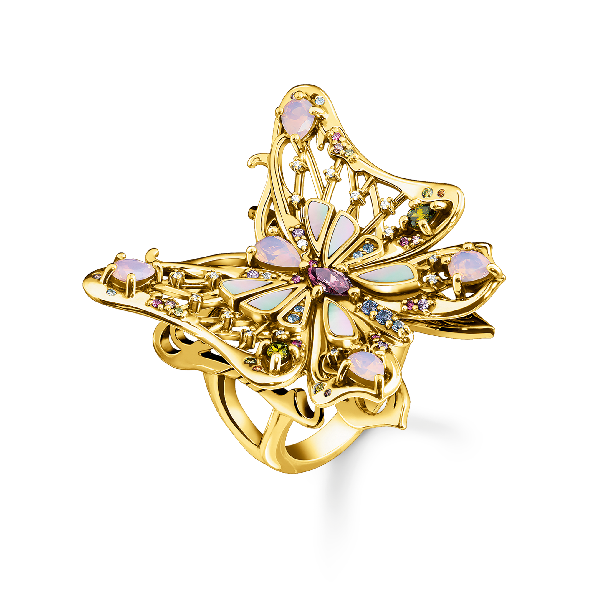 Thomas Sabo Ring Schmetterling gold mehrfarbig TR2334-996-7-48