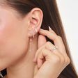 Clou d&#39;oreille unique vintage pierre de couleur opale rose chatoyant de la collection Charming Collection dans la boutique en ligne de THOMAS SABO