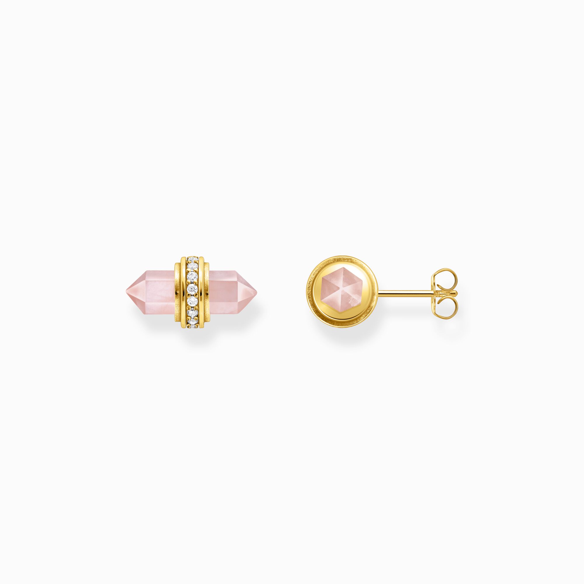 Pendientes con cristal de &oacute;nix rosa y ba&ntilde;o de oro de la colección  en la tienda online de THOMAS SABO