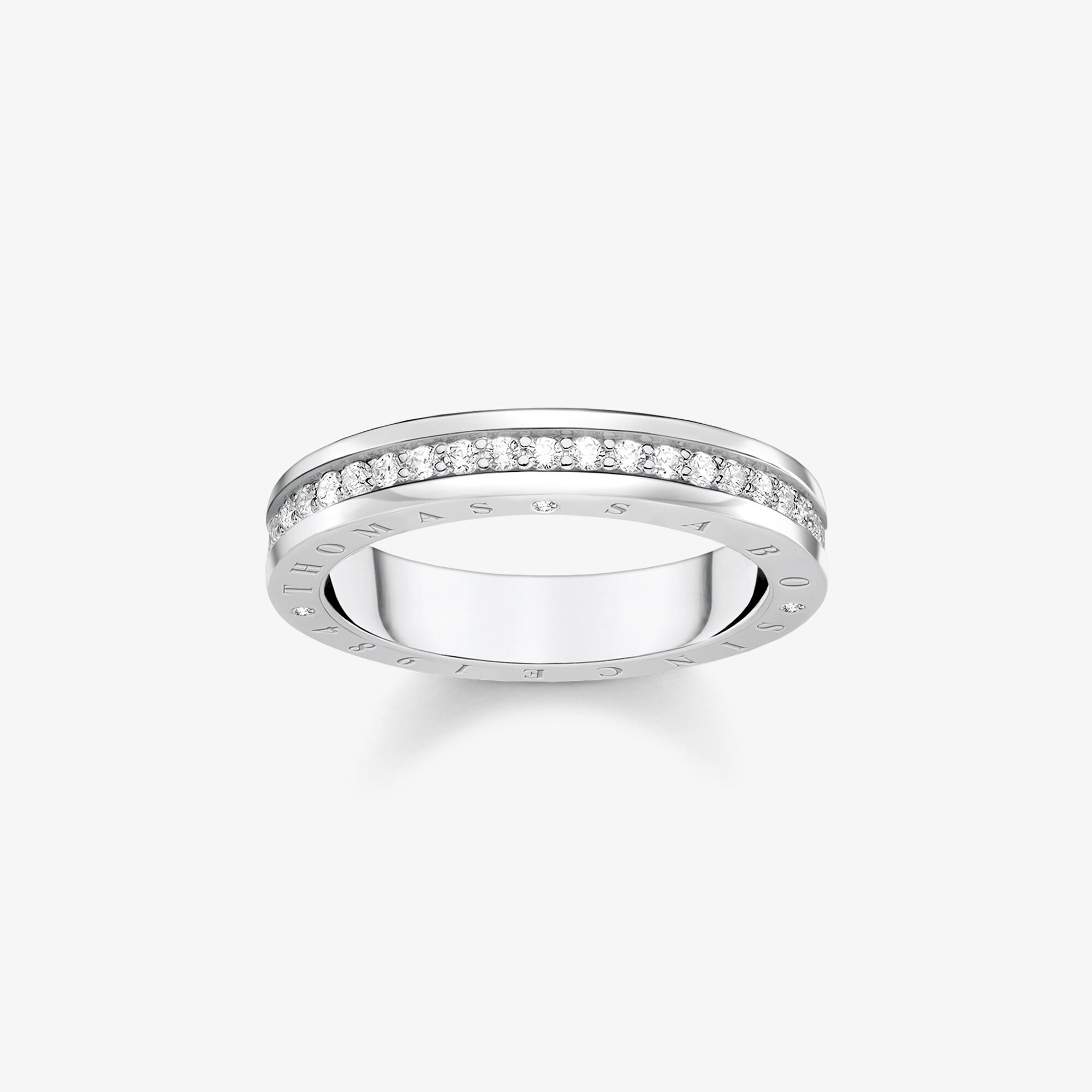 THOMAS SABO Ring med vita stenar pavé silver, 925 sterlingsilver, Storlek: 52, för damer