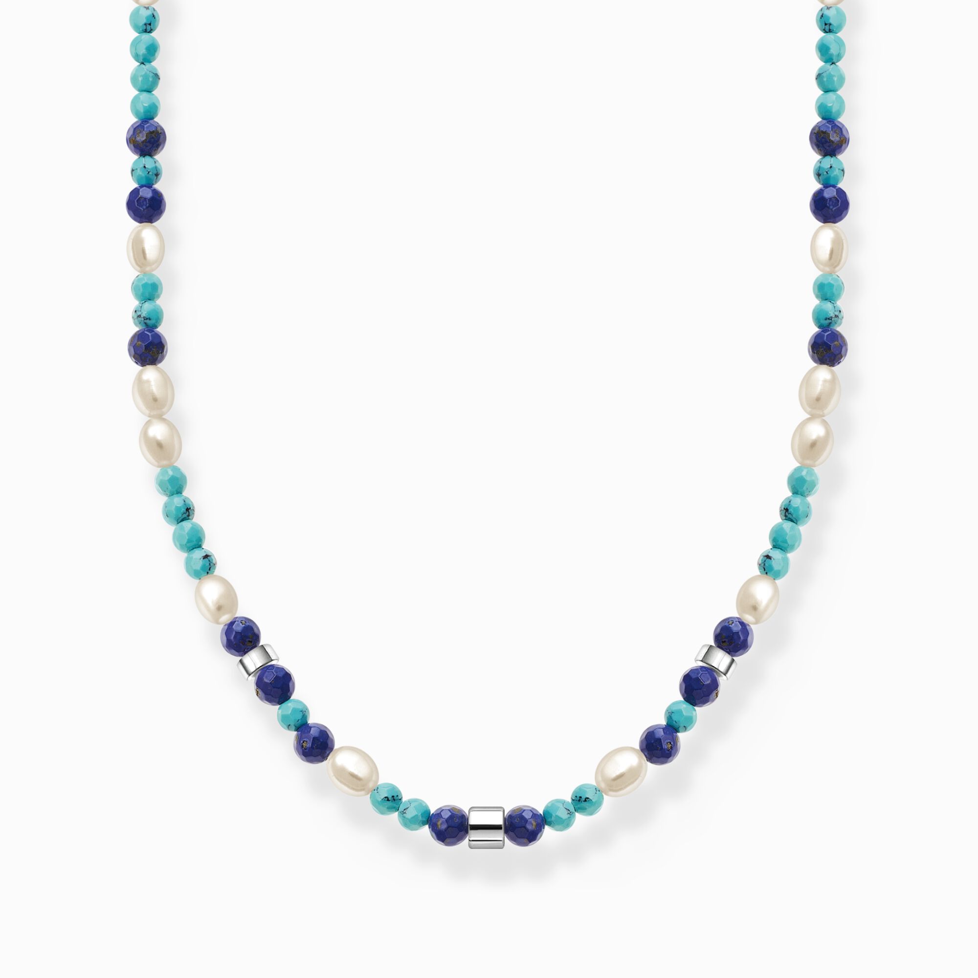 – SABO Kette & mit THOMAS Beads Perlen, Silber