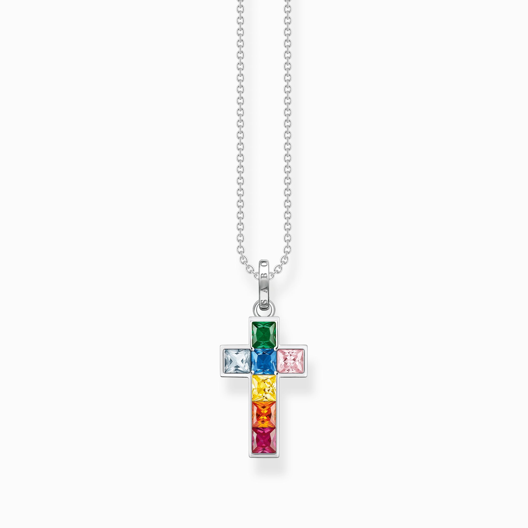 Cadena cruz con piedras colores plata de la colección  en la tienda online de THOMAS SABO