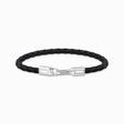 Black leather bracelet from the  collection in the THOMAS SABO online store