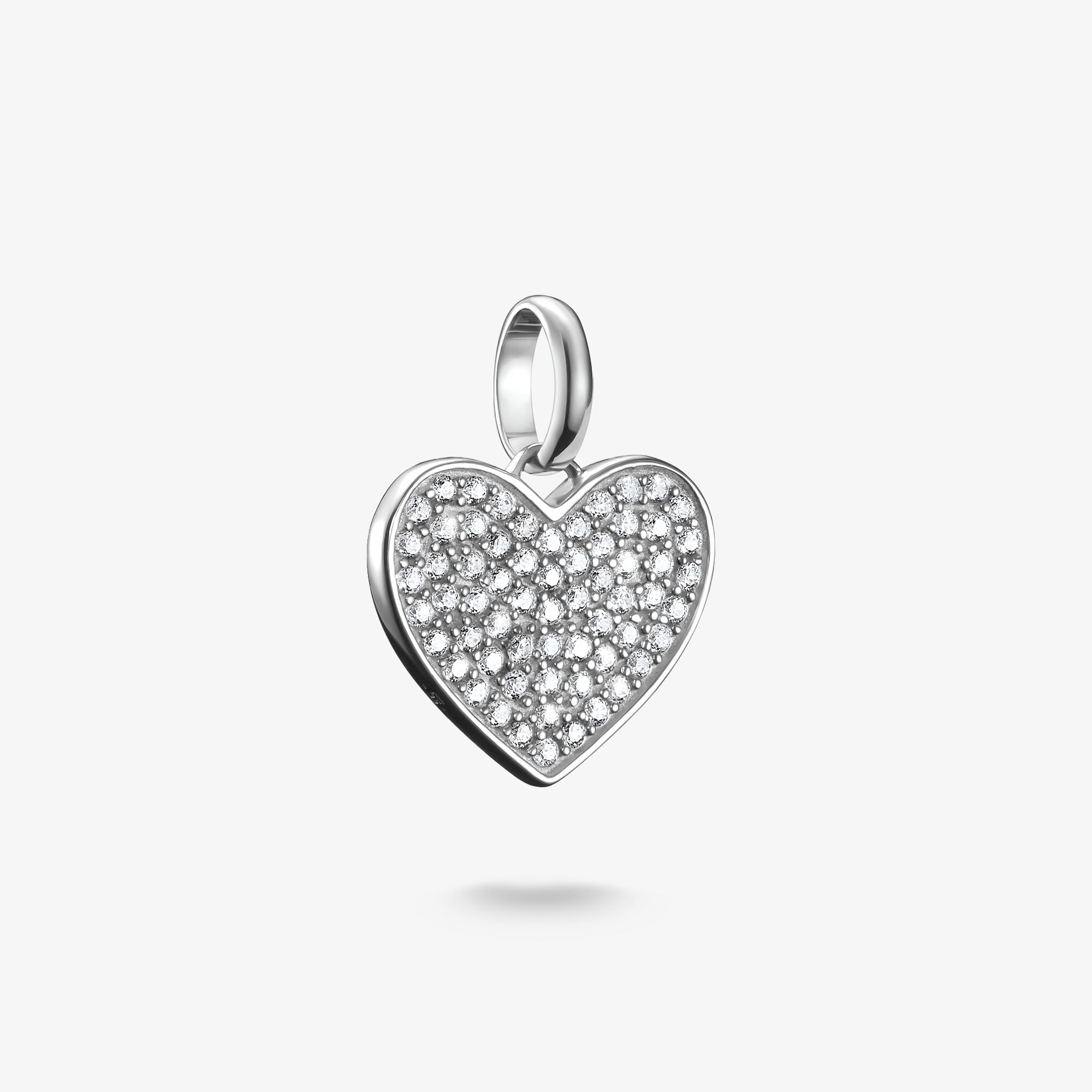 THOMAS SABO Charm-hängsmycke Pavé-hjärta Connect silver, 925 sterlingsilver, Storlek: one size, för damer