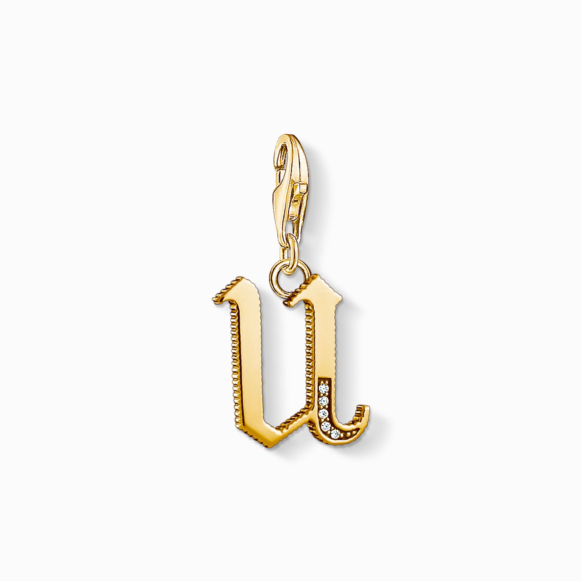 Charm pendant letter U gold from the Charm Club collection in the THOMAS SABO online store