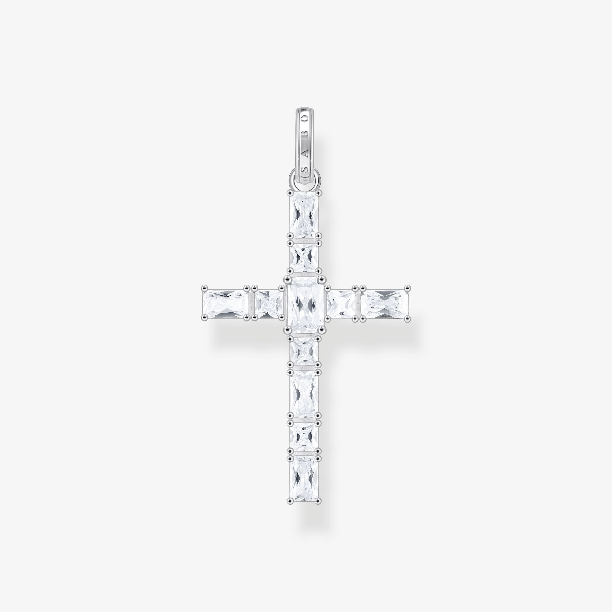 THOMAS SABO Pendentif croix en argent avec zircon blanc, Argent sterling, Taille: one size, femme