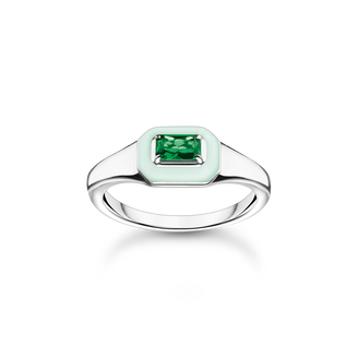 Ring with octagon in silver with stone | THOMAS SABO