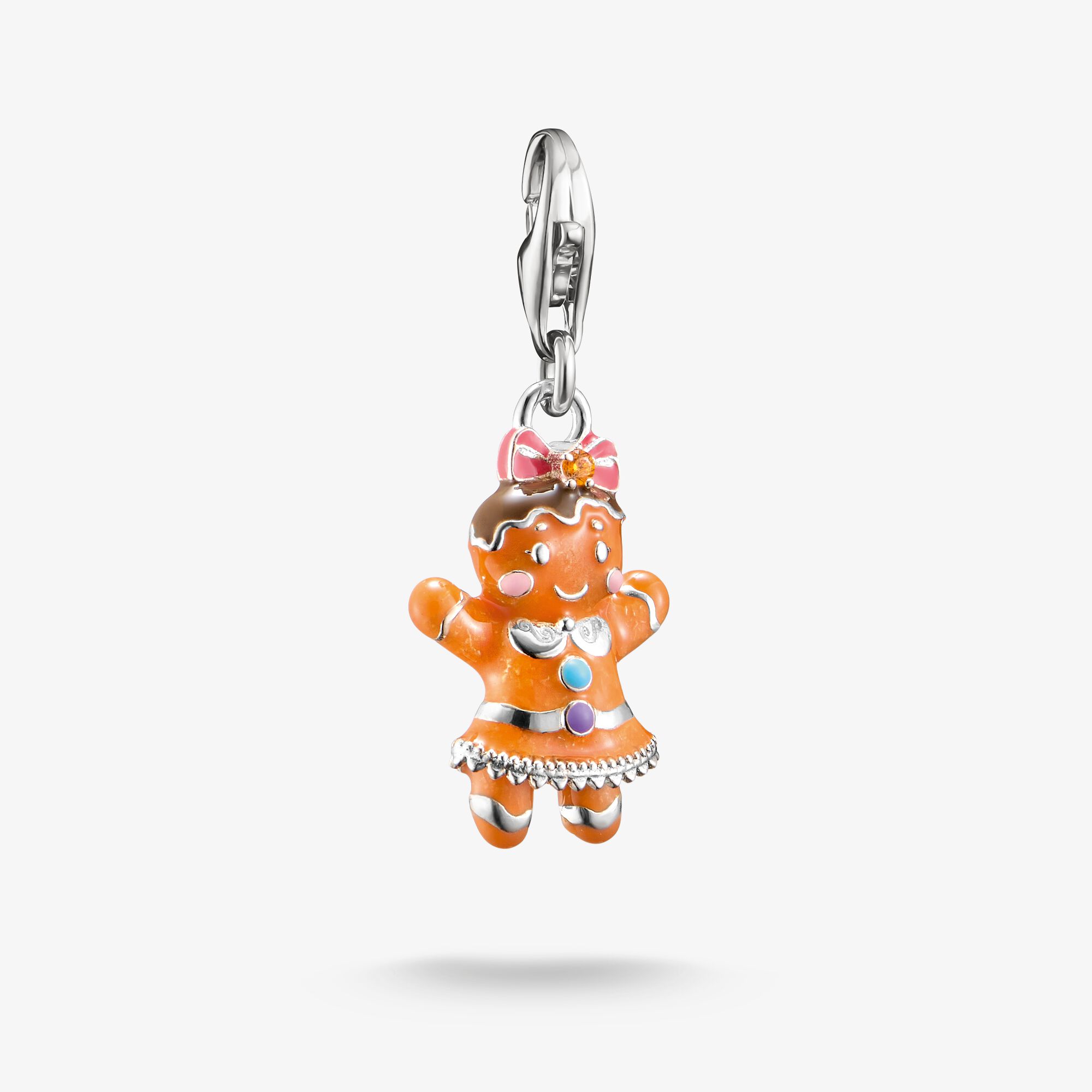 THOMAS SABO Pendentif Charm fille pain d'épice argent, Argent sterling, Taille: one size, femme