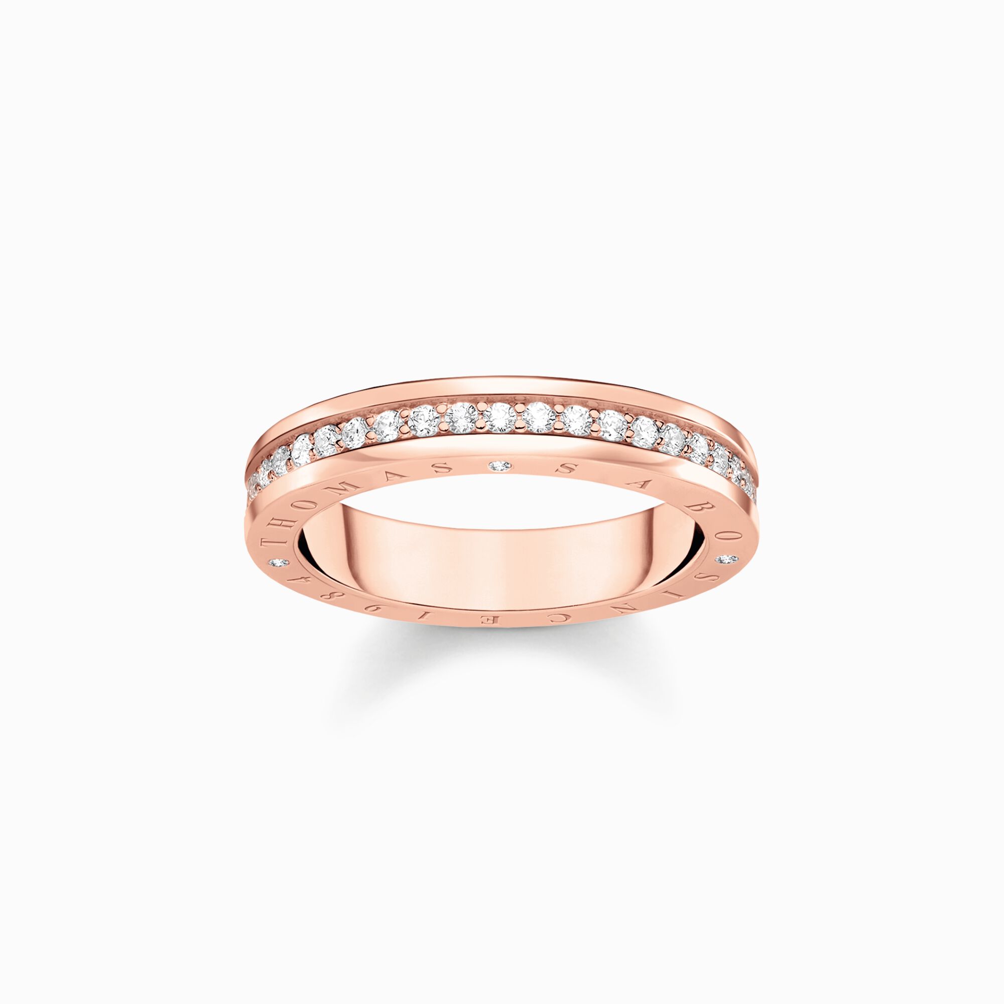 Ring mit wei&szlig;en Steine Pav&eacute; ros&eacute;vergoldet aus der  Kollektion im Online Shop von THOMAS SABO