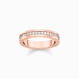 Ring with white stones pav&eacute; rose gold plated from the  collection in the THOMAS SABO online store