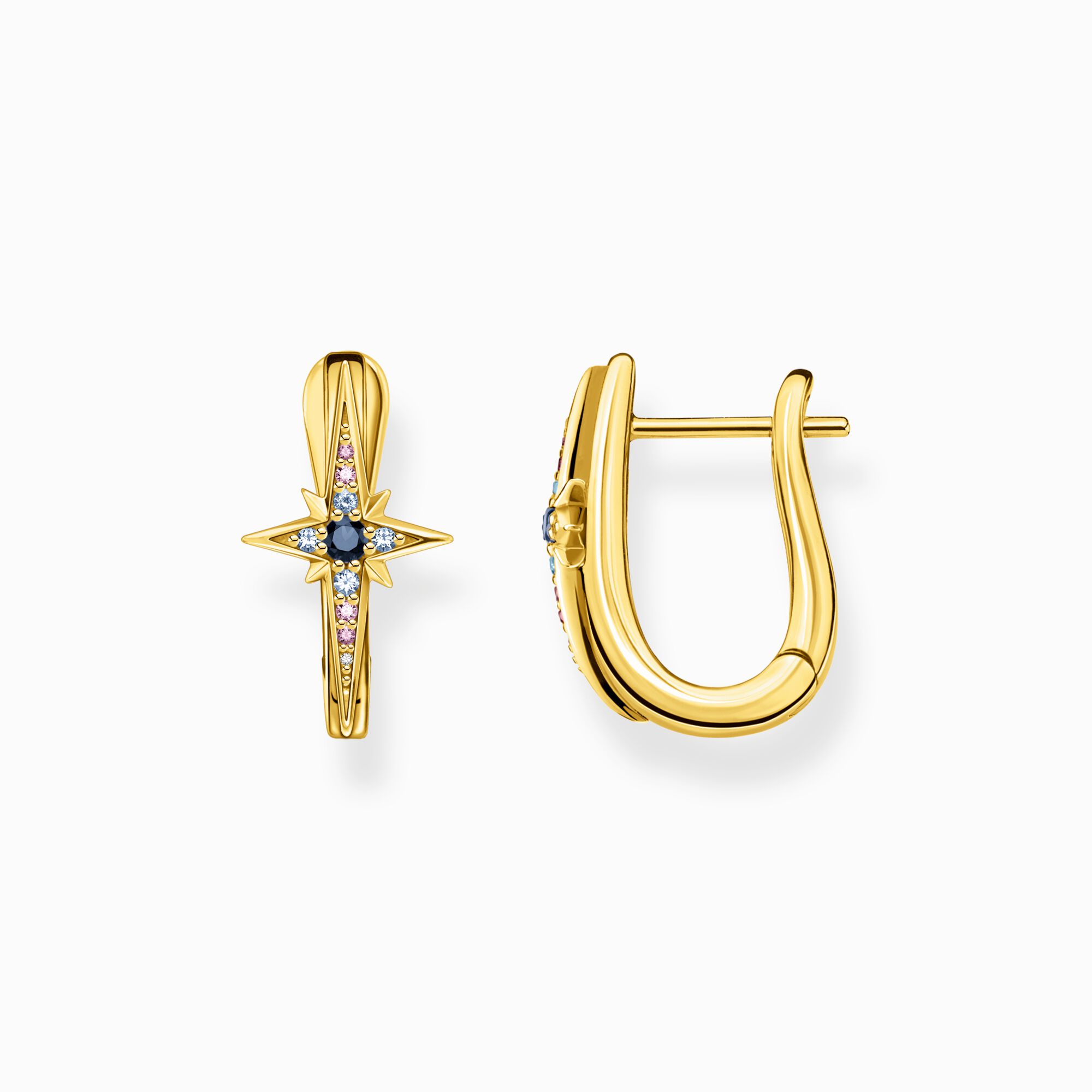 Hoop earrings Royalty star with stones gold from the  collection in the THOMAS SABO online store