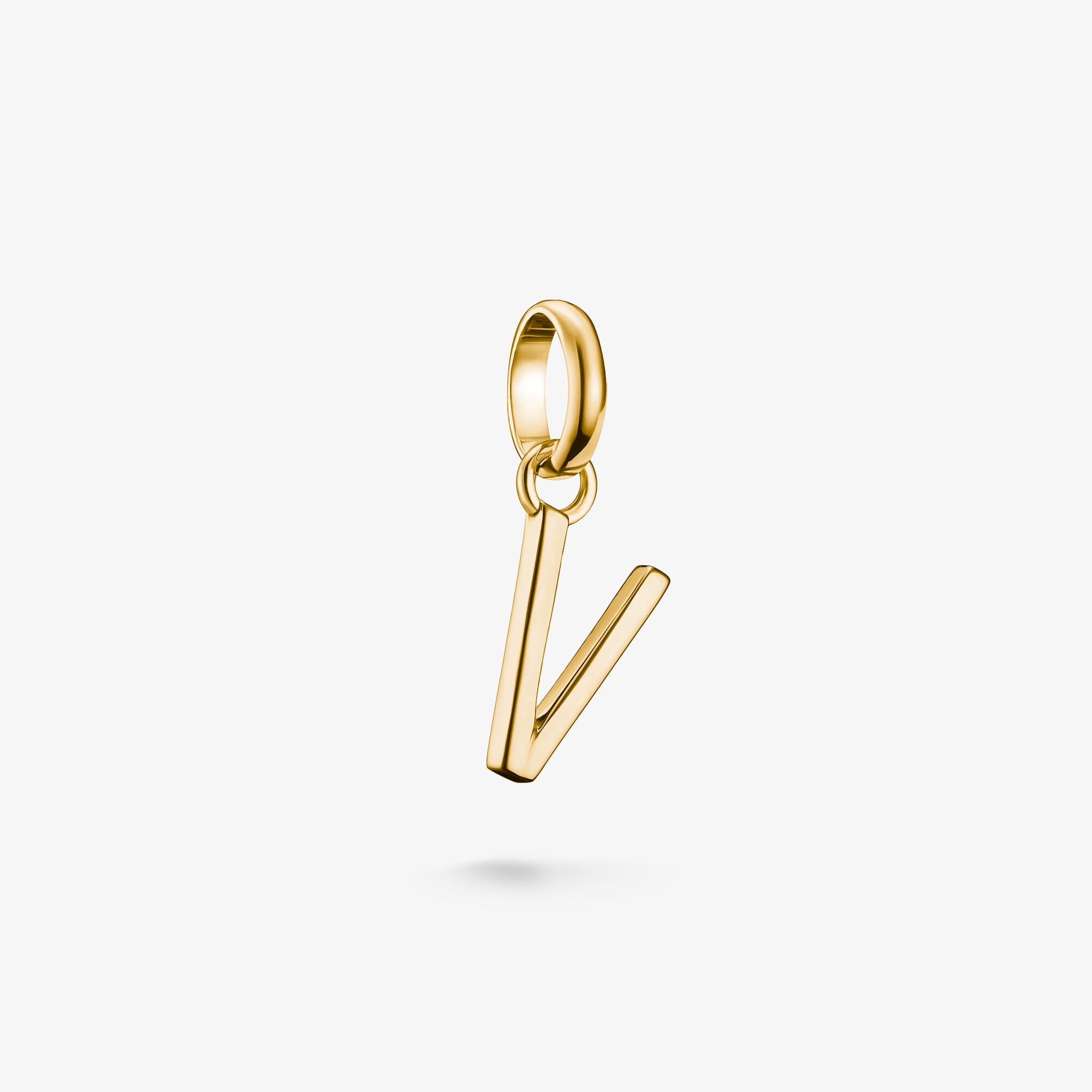 THOMAS SABO Pendentif Charm lettre V Connect plaqué or, Argent sterling doré or jaune, Taille: one size, femme