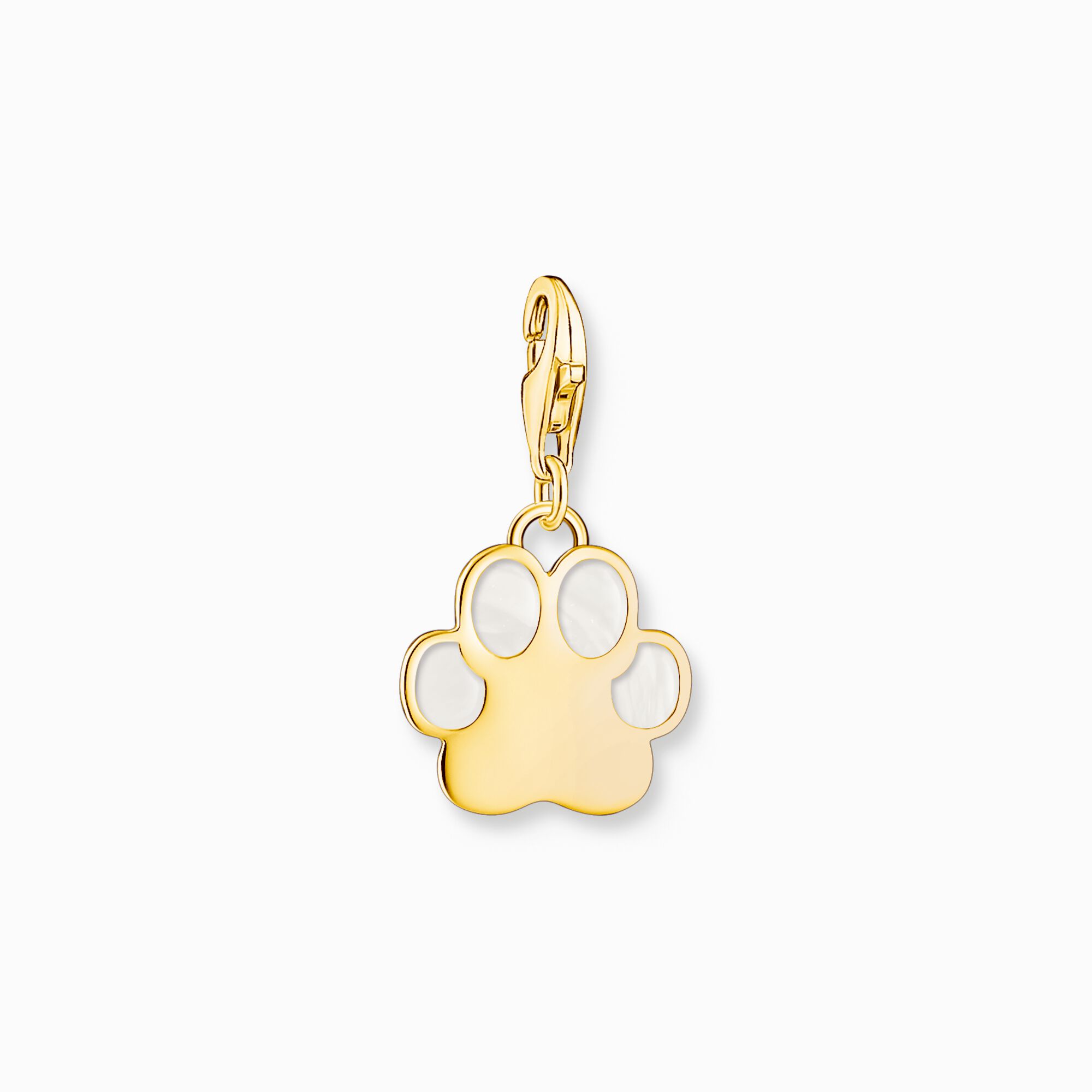 Charm pendant dog paw with cold enamel yellow-gold plated from the Charm Club collection in the THOMAS SABO online store